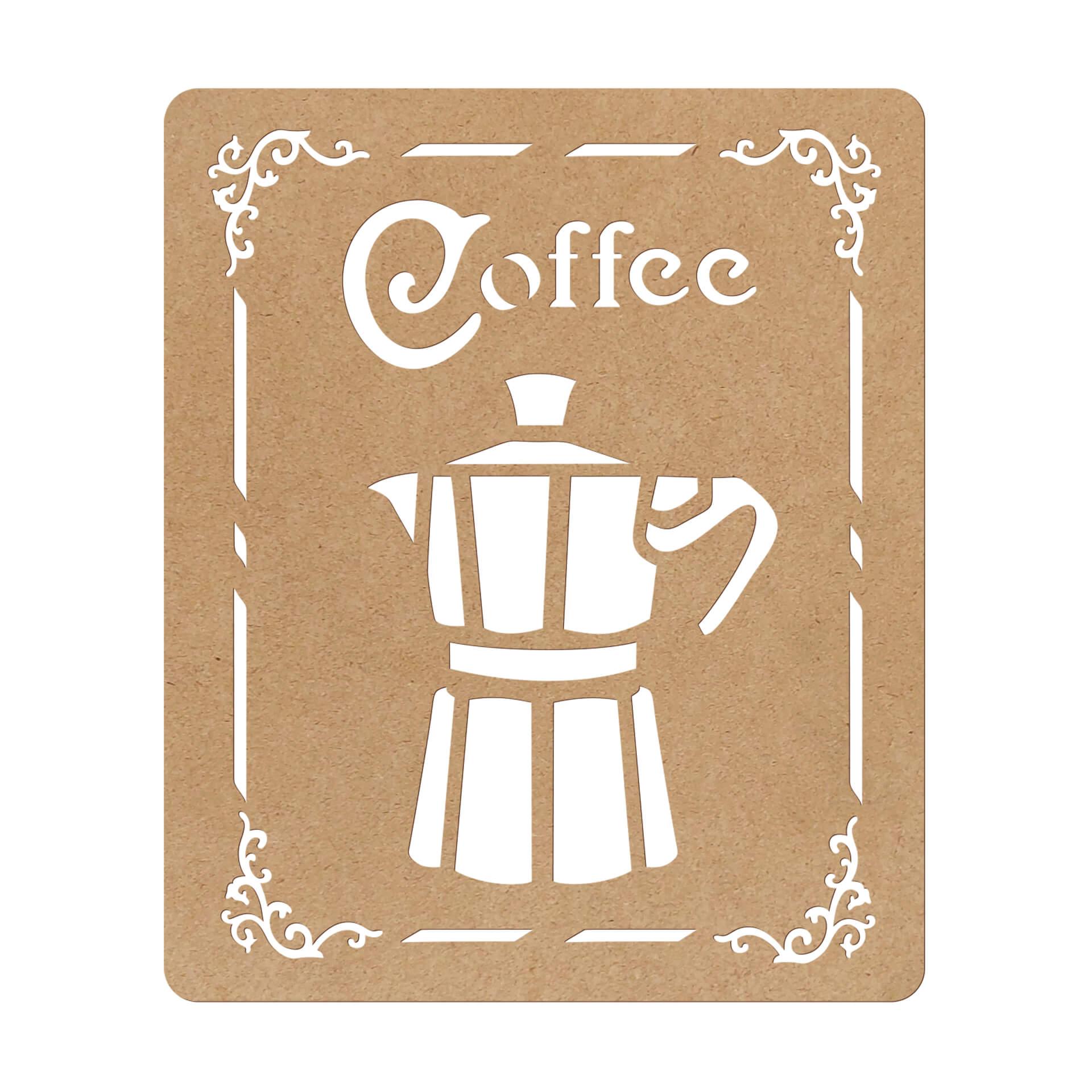 Decoro MDF Insegna del caffè - Caffettiera espresso