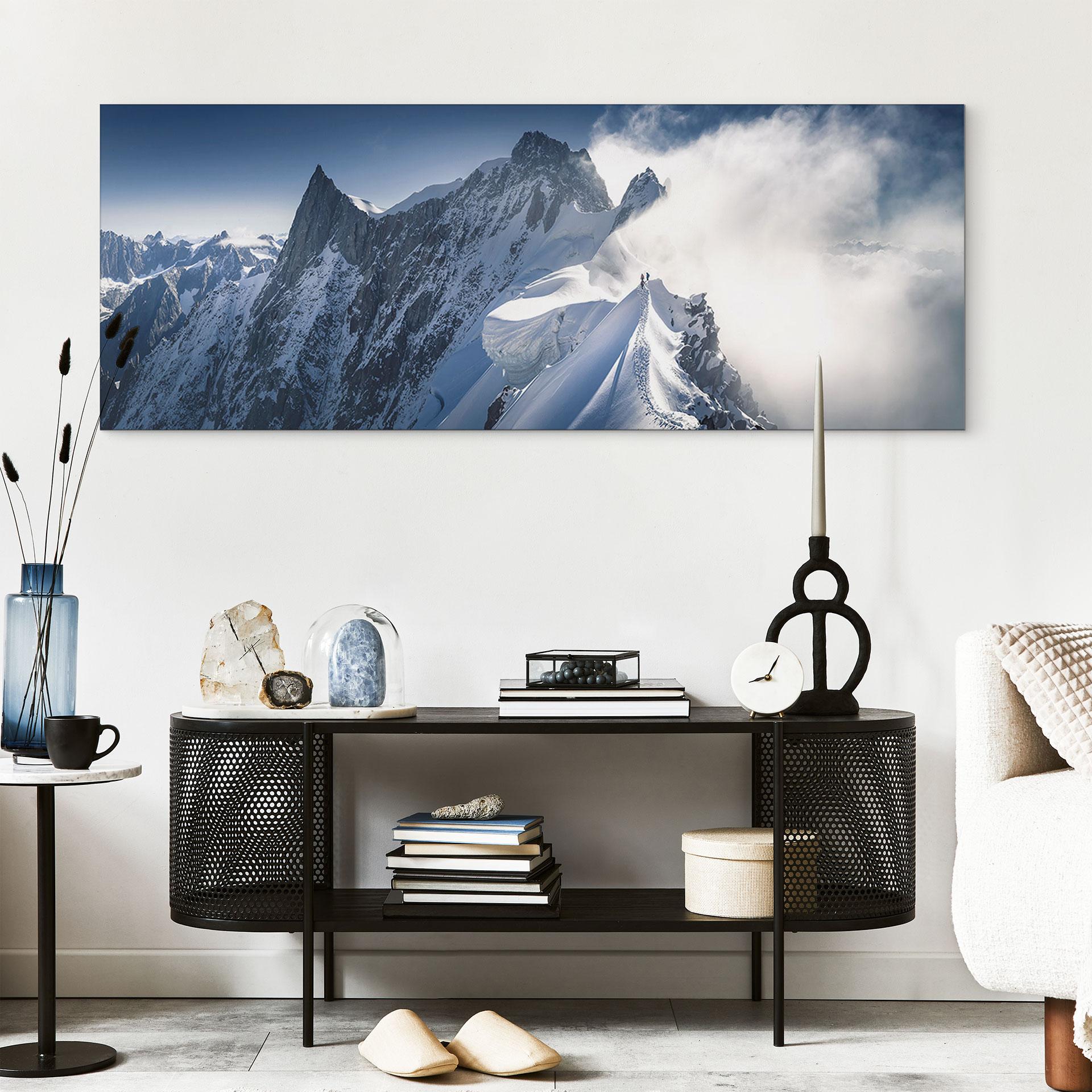 Wandbild Gipfel des Mont Blanc - Nienartowicz - Alu-Dibond Panorama