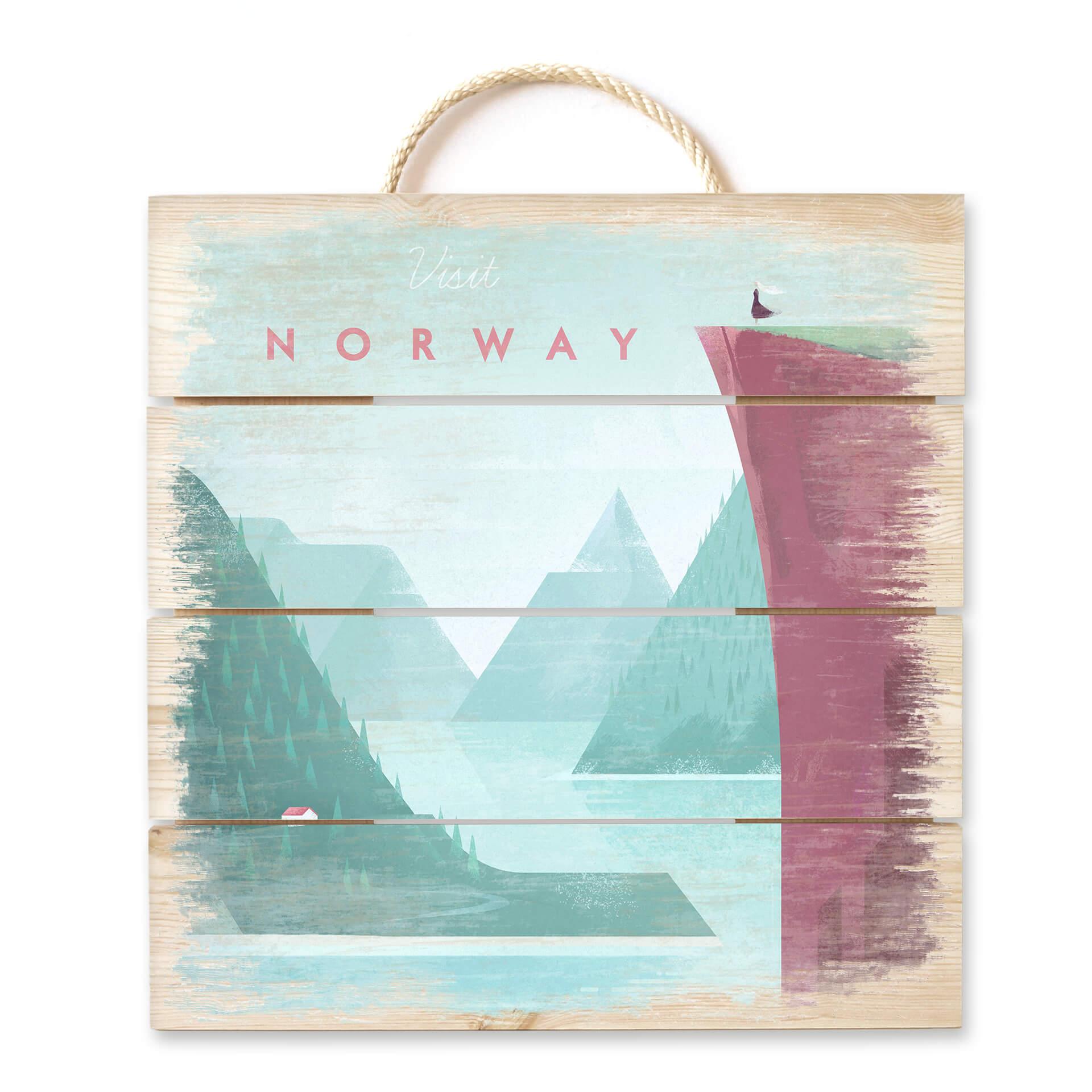 Obraz drewniany Rivers - Norwegia - 40x41,5 cm