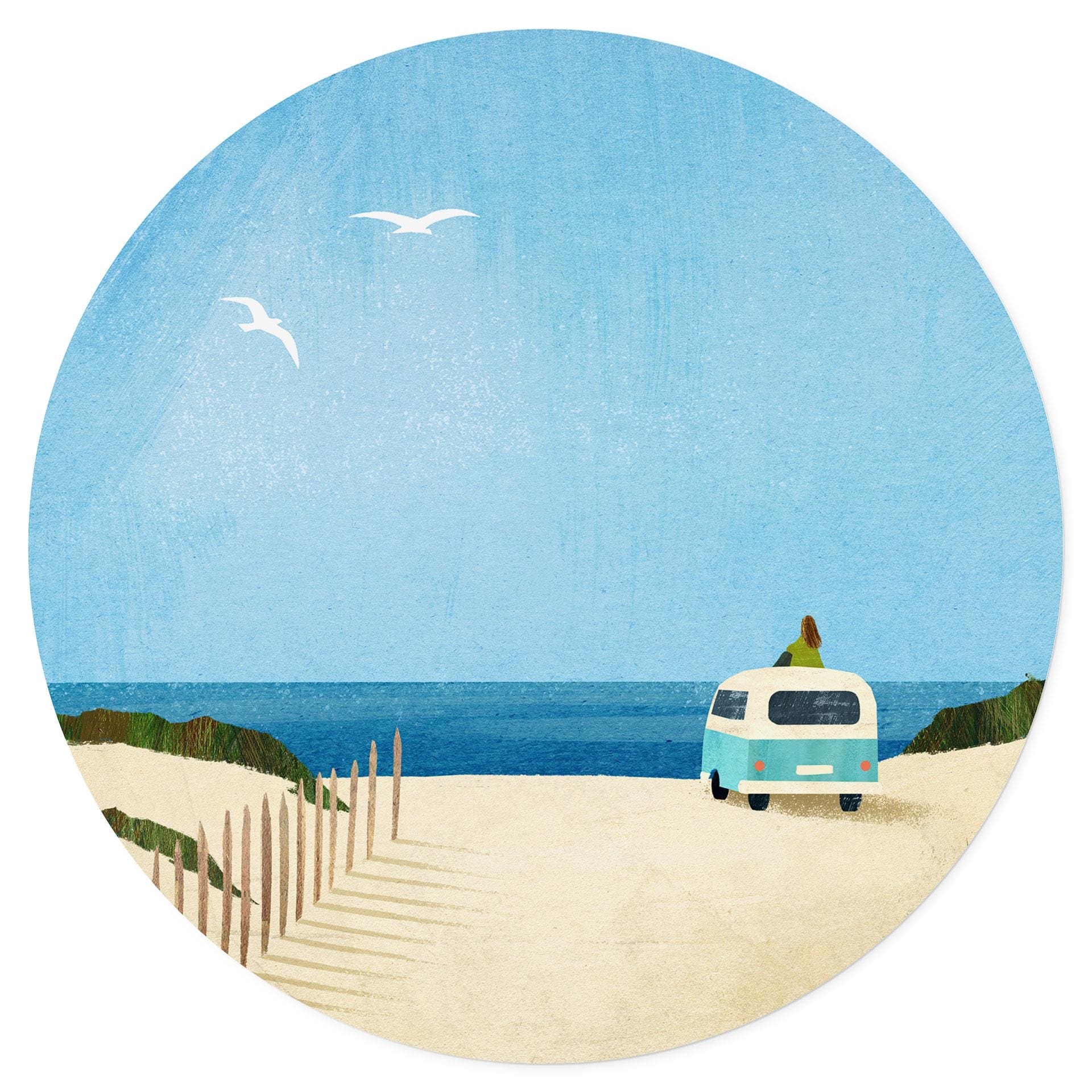 Vinilo decorativo Van Life - Vacaciones junto al mar - Rivers - Redondo