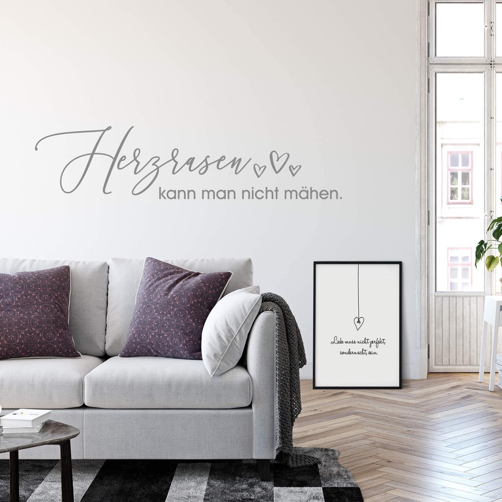 Wandtattoo Herzrasen kann man nicht mähen