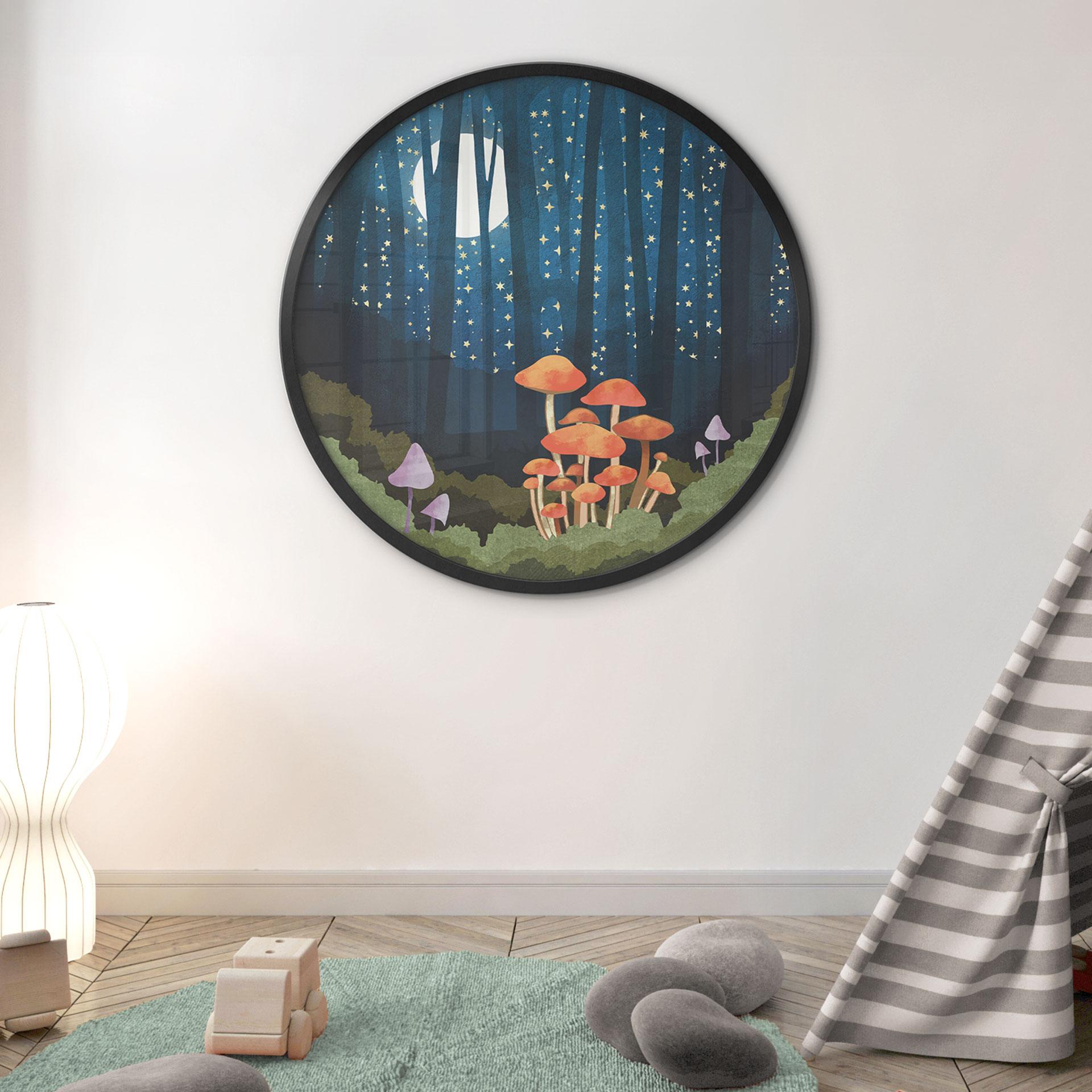 Plakat Skov og stjerner om natten - SpaceFrog Designs