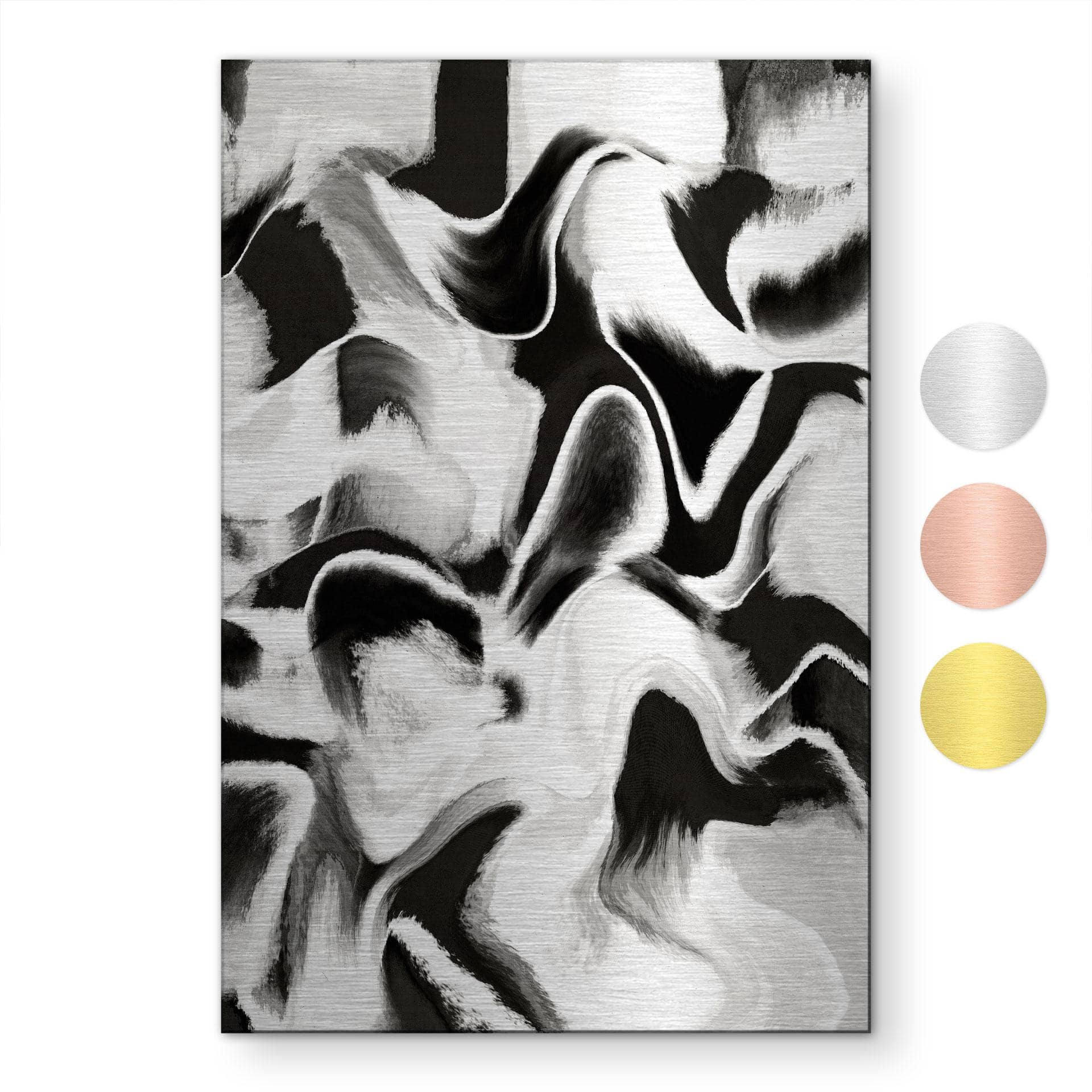 Geborsteld Alu-Dibond met goud-, zilver- & kopereffect - Abstract marmerpatroon - Treechild