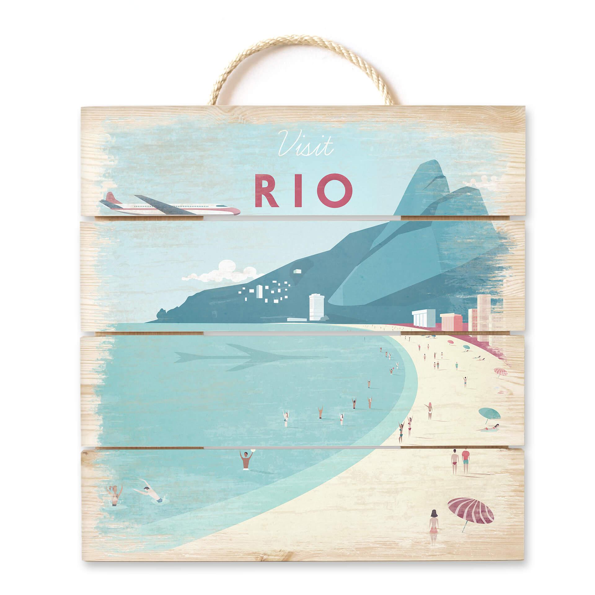 Obraz drewniany Rivers - Rio de Janeiro - 40x41,5 cm