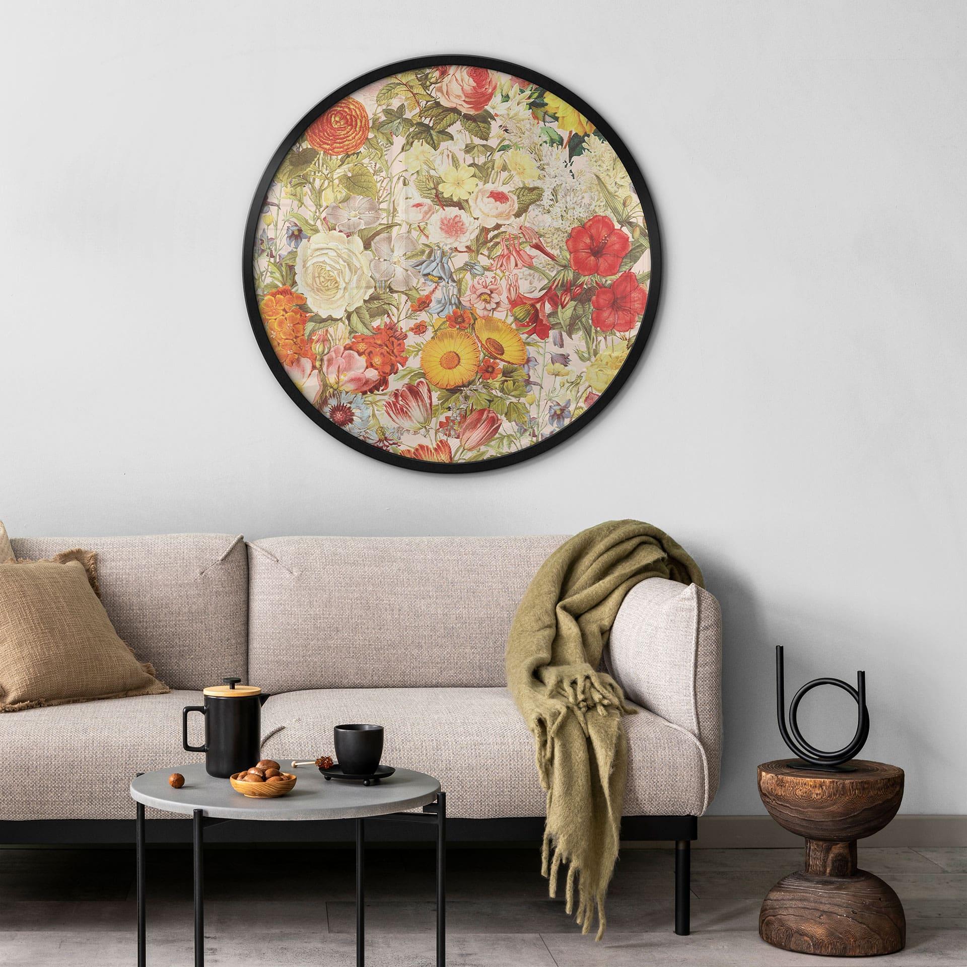 Póster Collage de flores de colores - Frida Floral Studio - Redondo