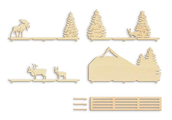 Belén de madera animales del bosque