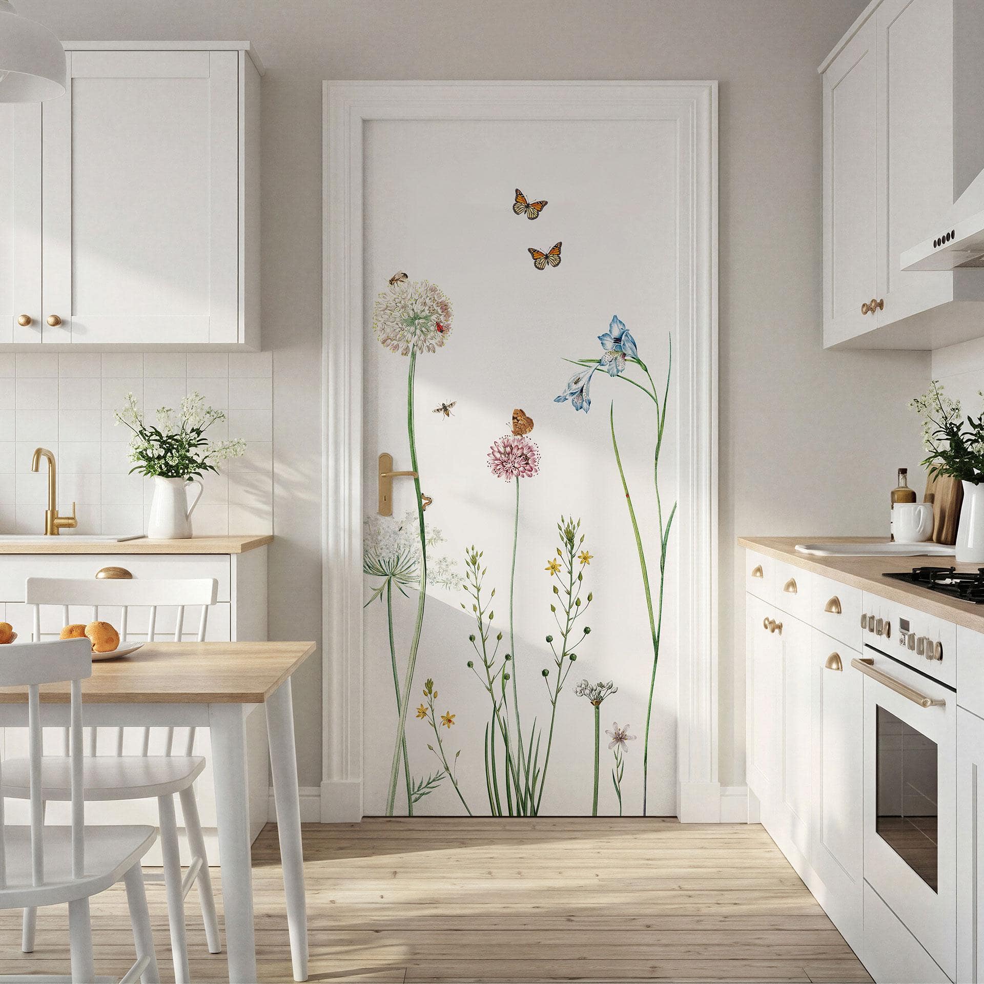 Vinilo para puertas Prado de mariposas - Sir Edward - Decoración autoadhesiva para puertas