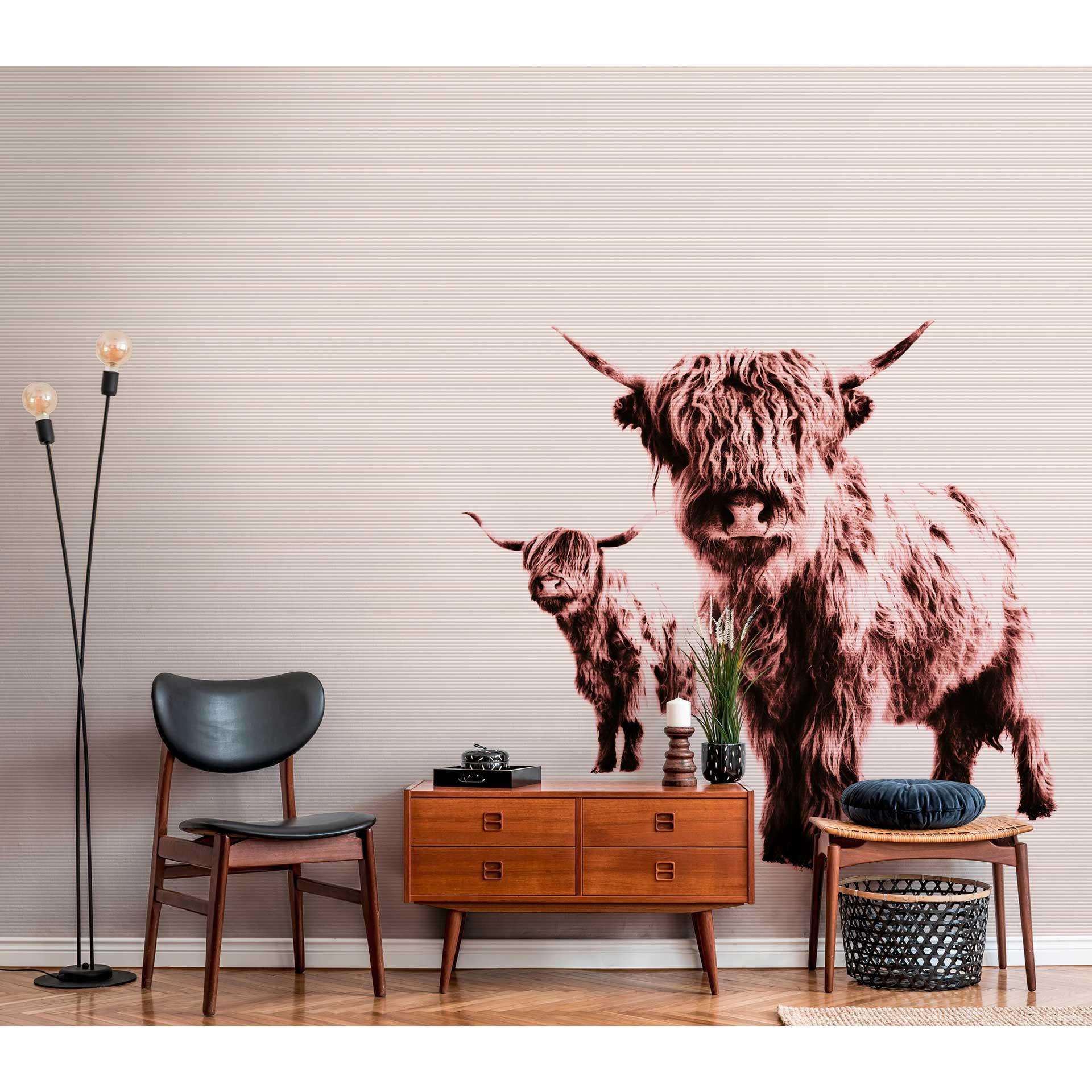 Livingwalls Fotobehang ARTist Highland Cows