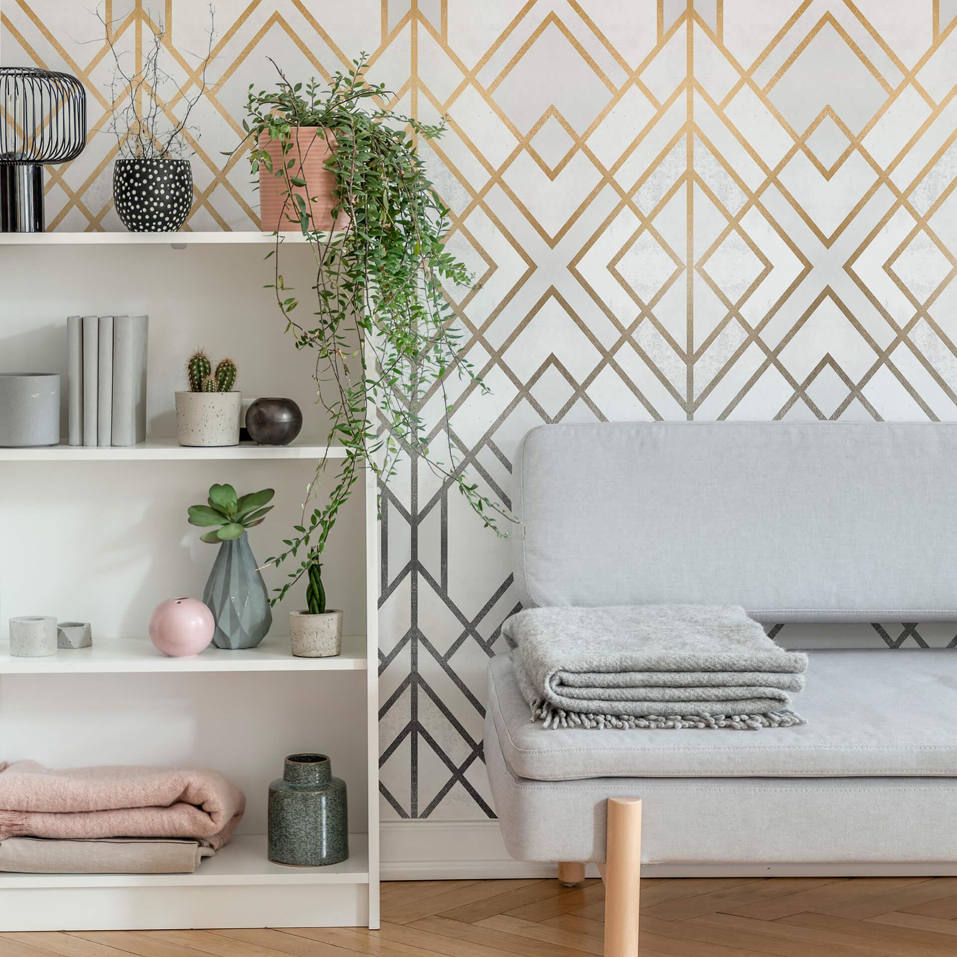 Fototapet - Fredriksson - Gold and silver - 240x260 cm