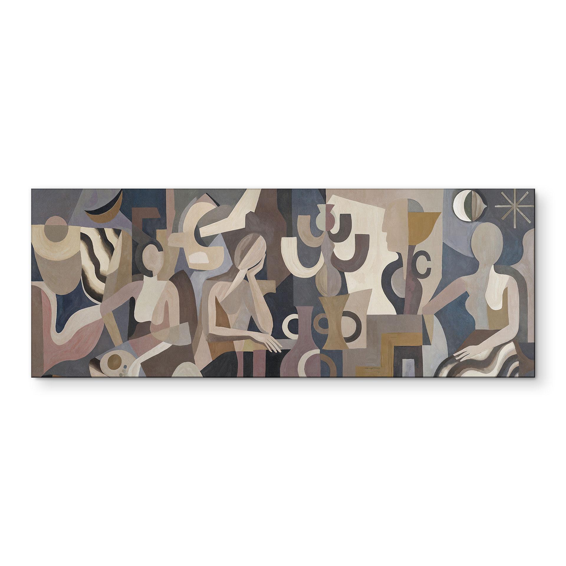 Stampa per Pareti Lunar Silence - Figure Cubiste - Sir Edward x Grigory Gladarev - Alu-Dibond Panorama