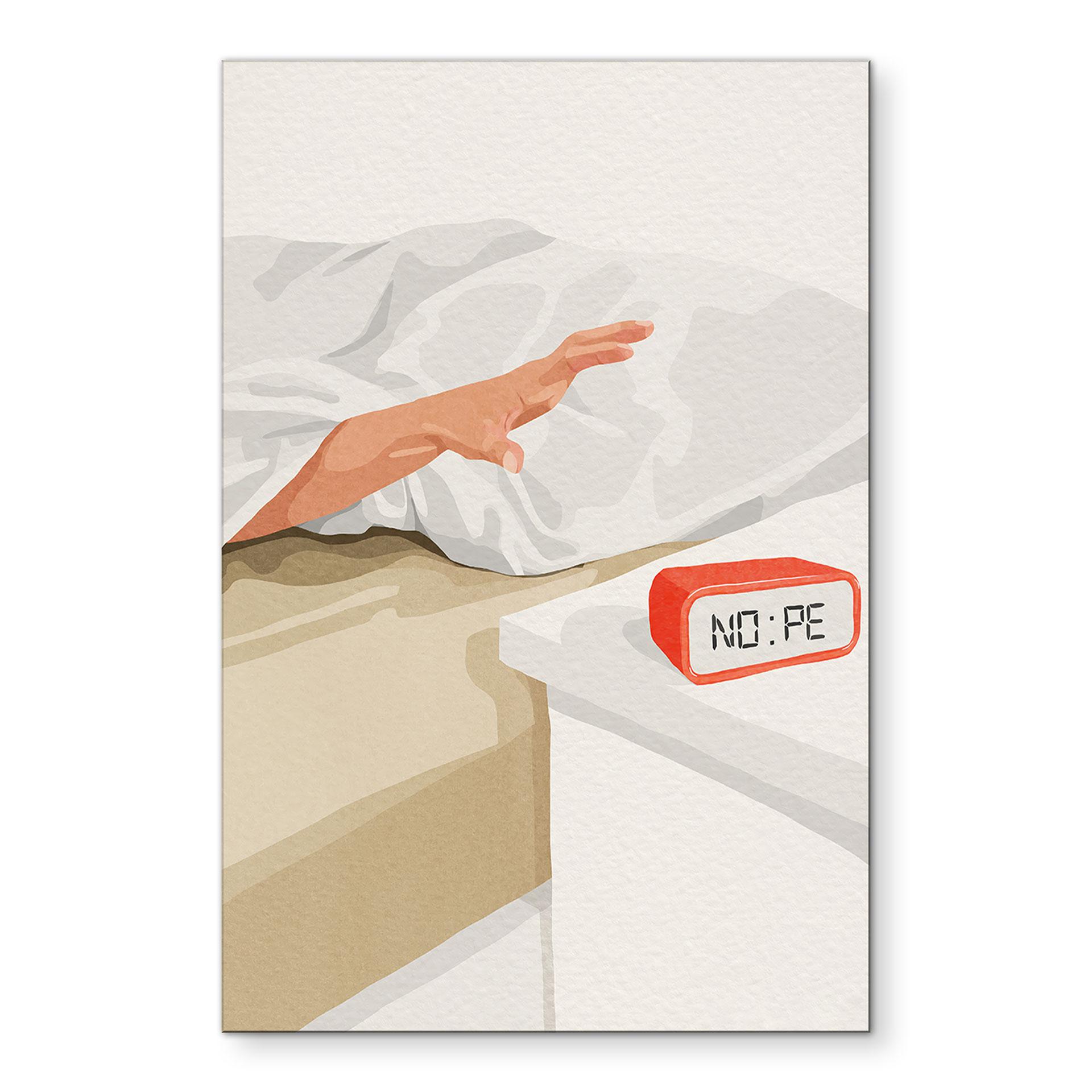 Wandbild Nope - Weckeranzeige am Morgen - Dekel - Alu-Dibond