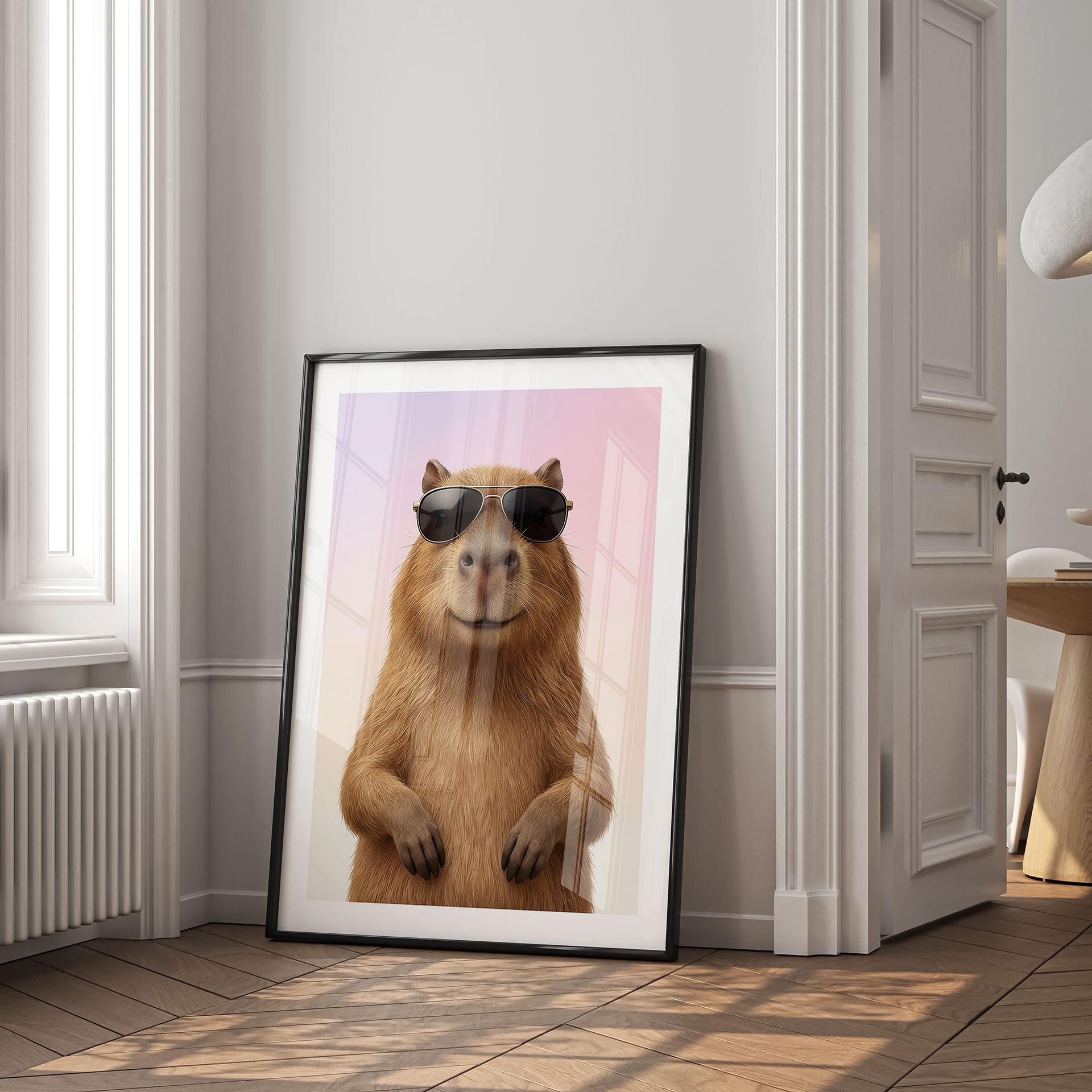 Plakat Cool Capybara med solbriller