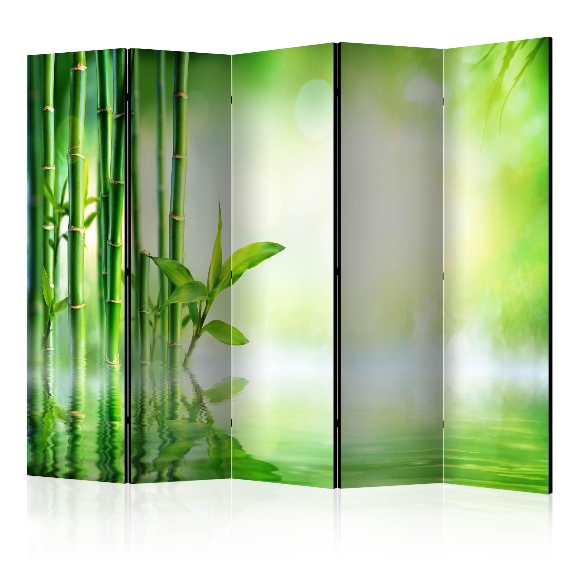 Schermo divisorio - Bambù verde, 3 pezzi