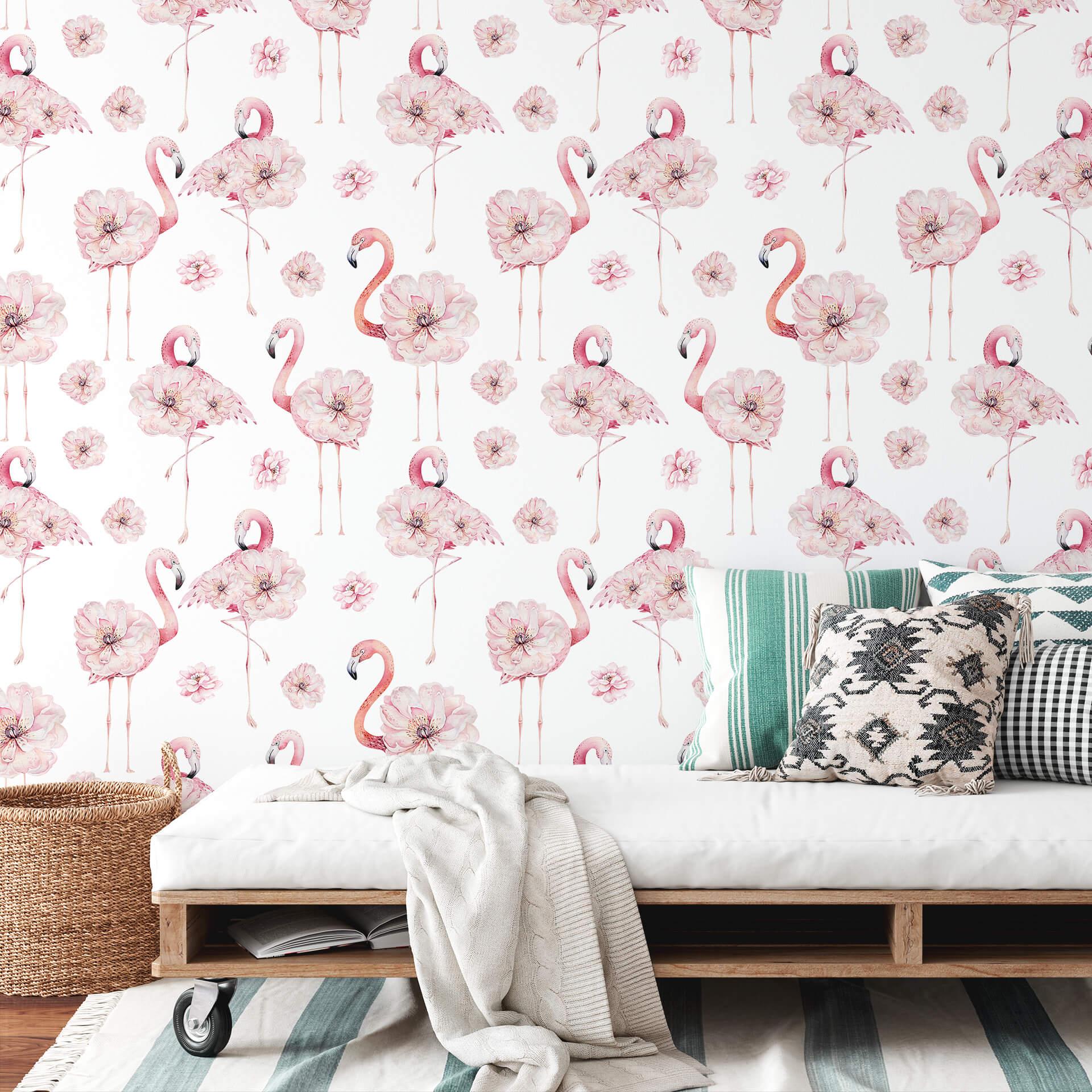 Patroonbehang UN Designs - Flamingo Floralis