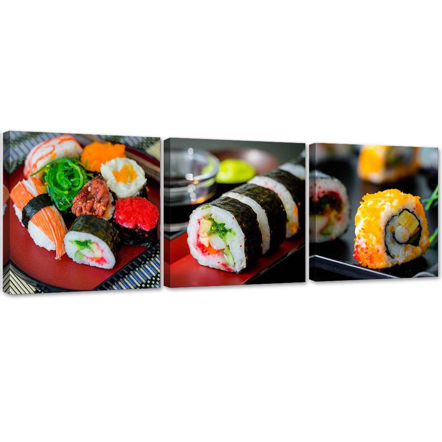 3 stykke lærredstryk, sushimad
