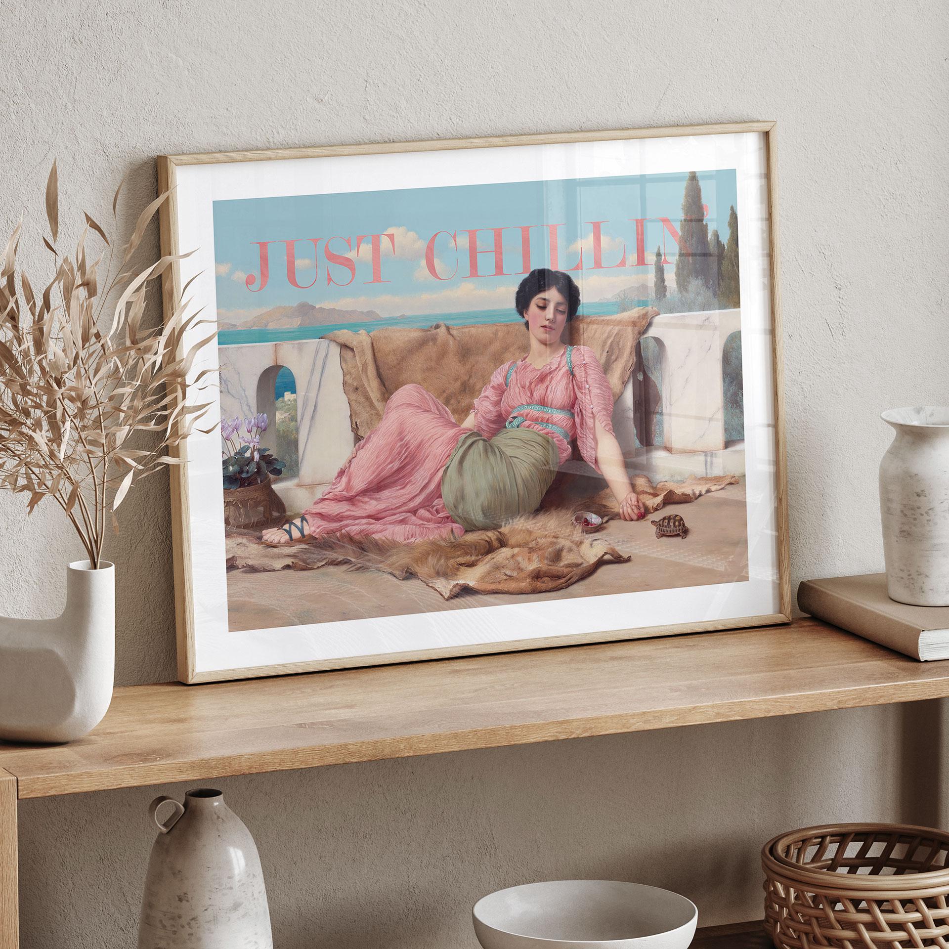 Plakat Just Chillin - Inspireret af John William Godward