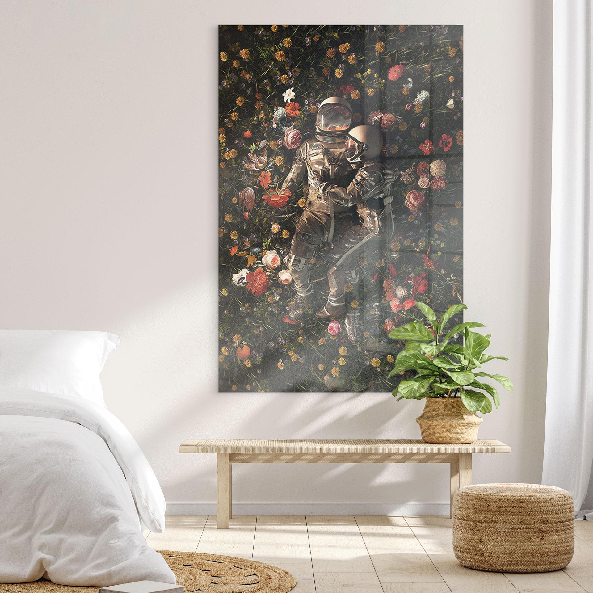 Akrylbillede Astronauter på en blomstereng - Nicebleed