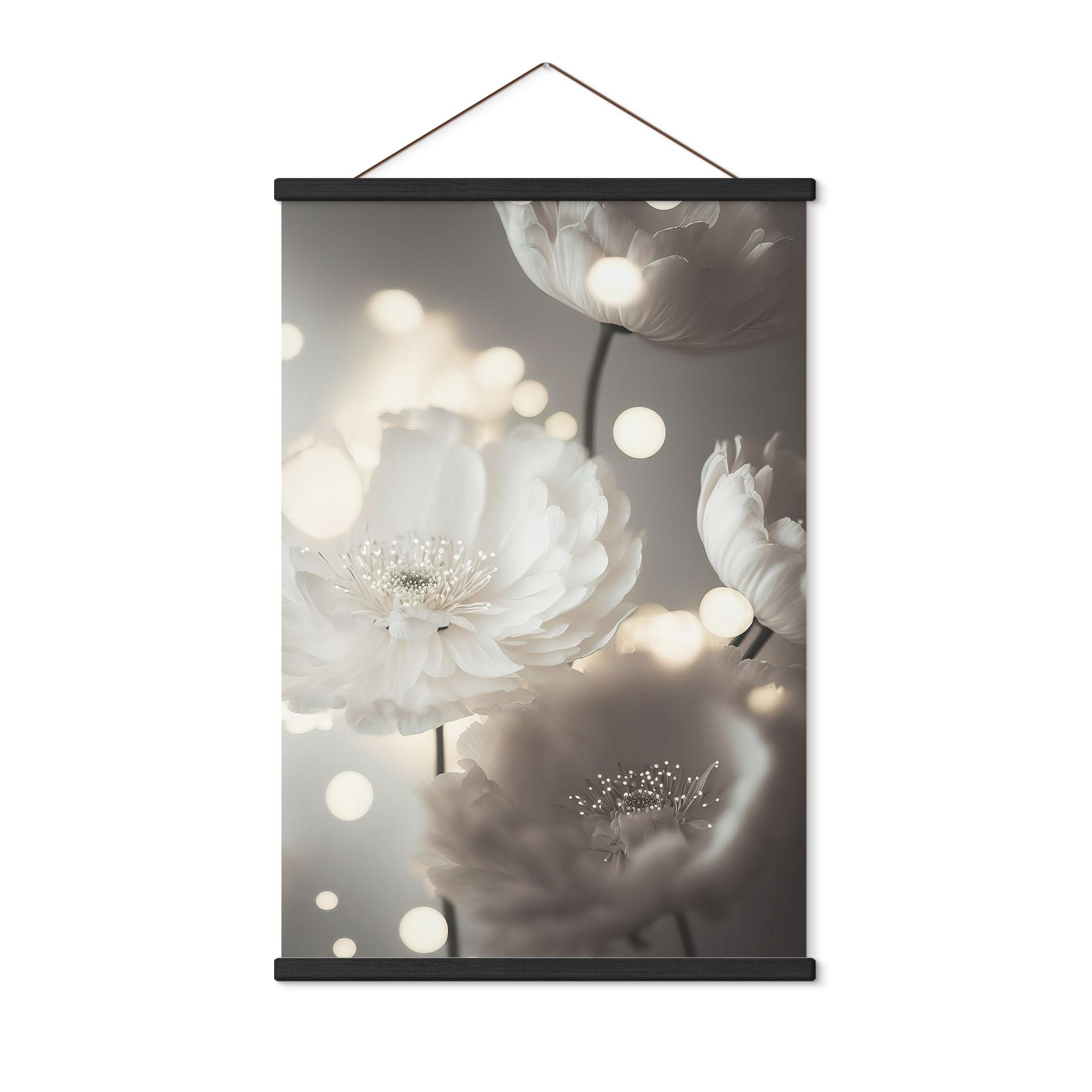 Tekstil plakat Hvide blomster i et hav af lys - Treechild