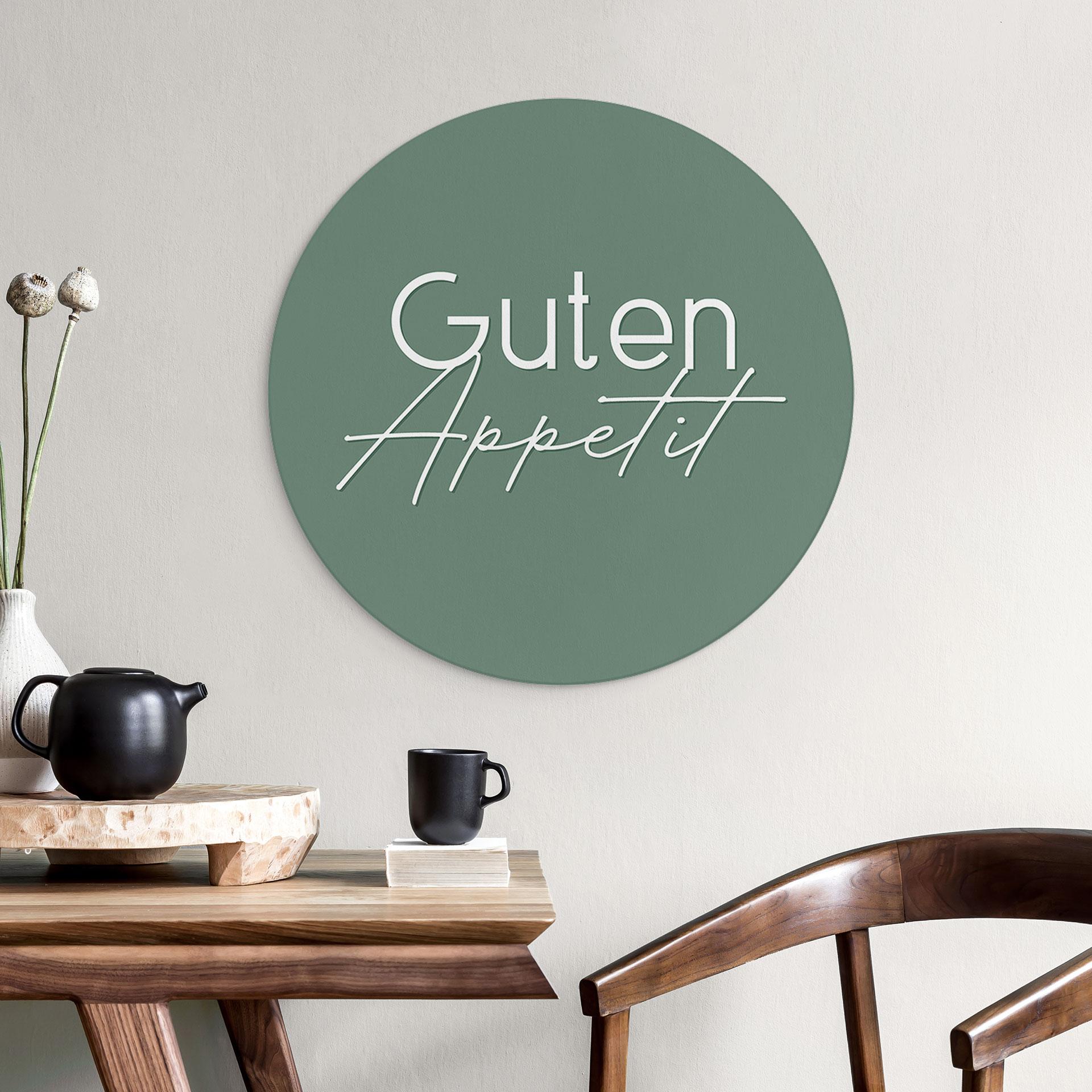 Wandbild Guten Appetit - Rund - Alu-Dibond