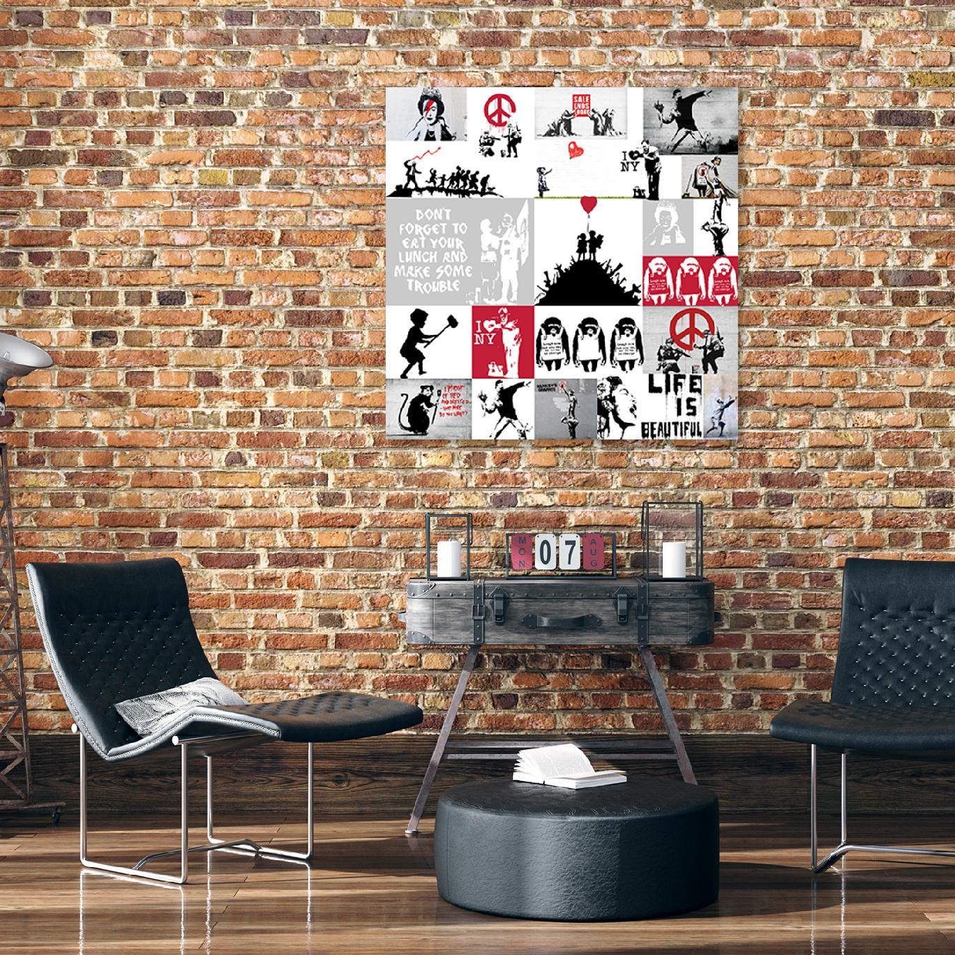 Canvasbillede, Banksy street art graffiti collage