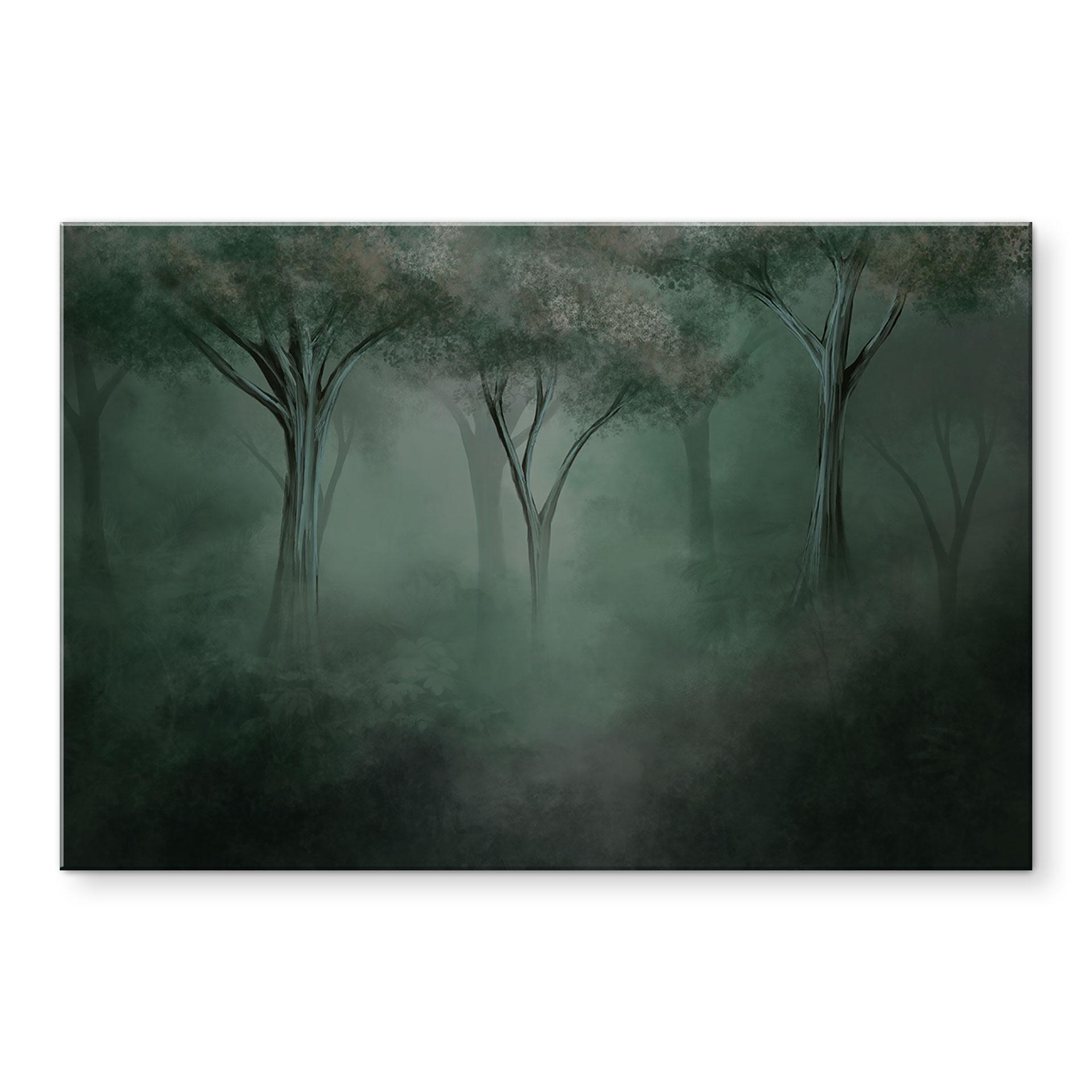 Acrylglas foto bos magie in de ochtendnevel groen - Ms Tiff