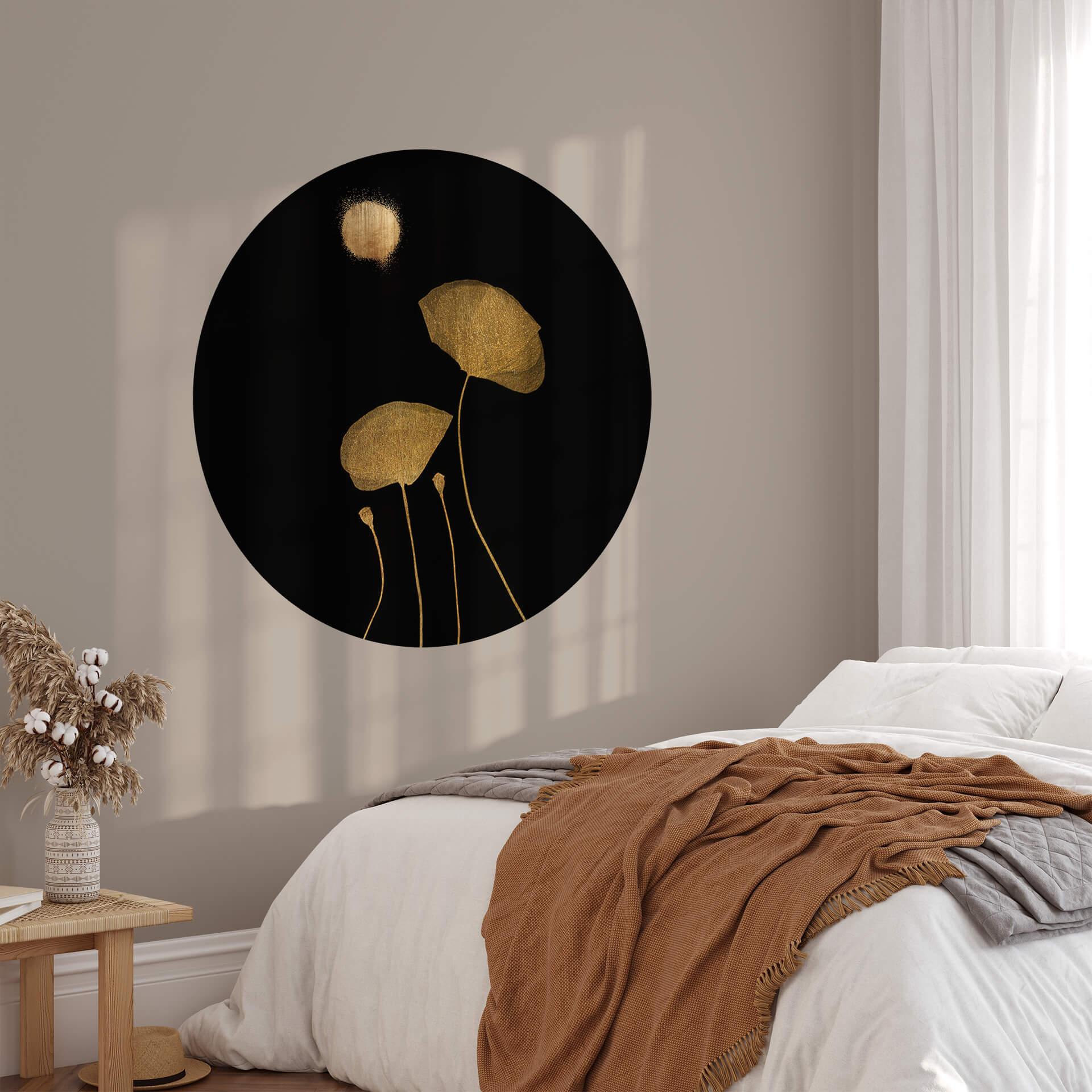 Wallsticker Kubistika - Danserinde i måneskin - Rund