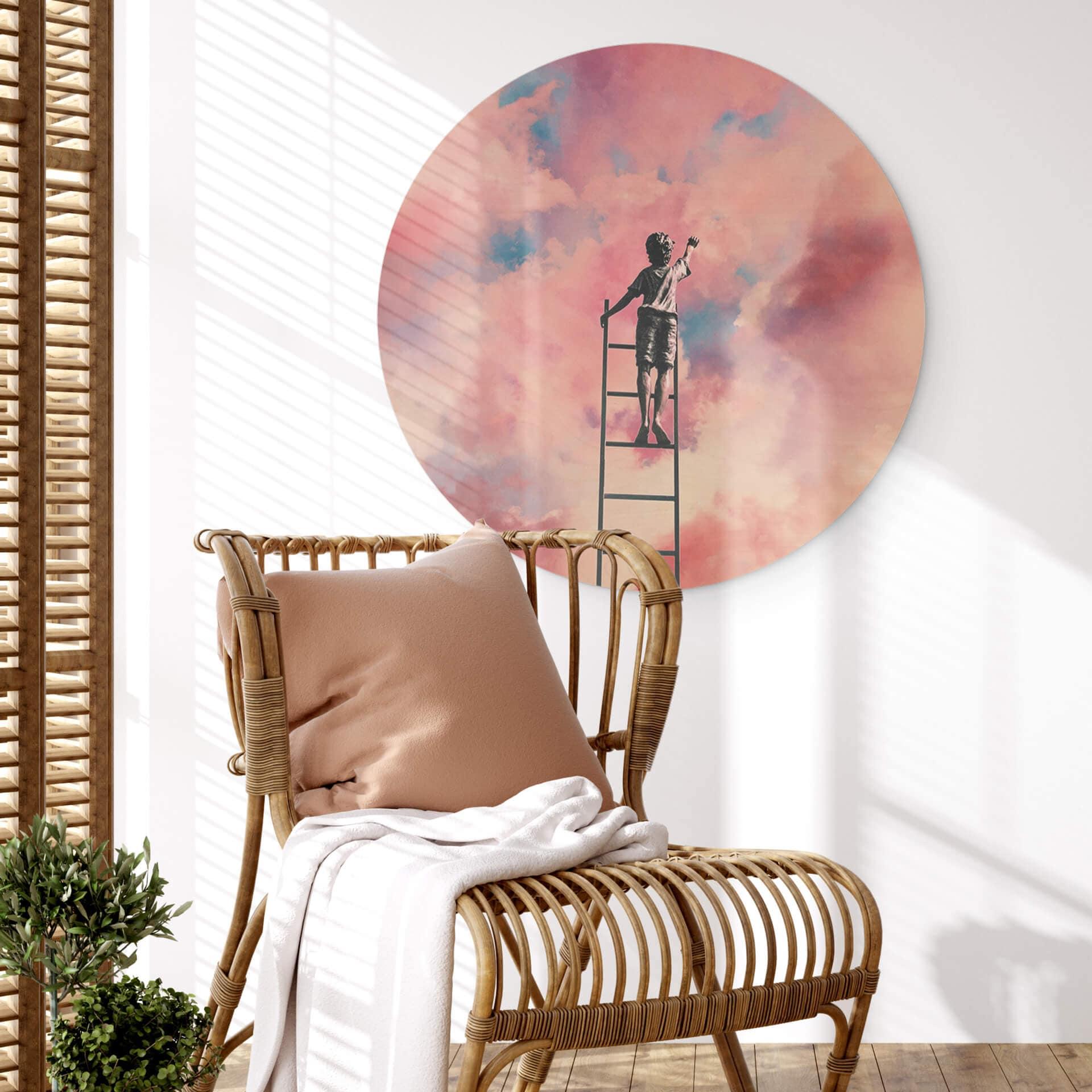 Væg cirkel træ Taudalpoi - Painting Clouds