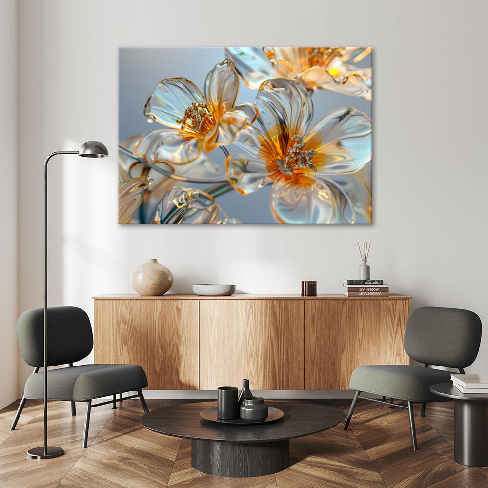Canvasbillede, Diamantblomster - komposition