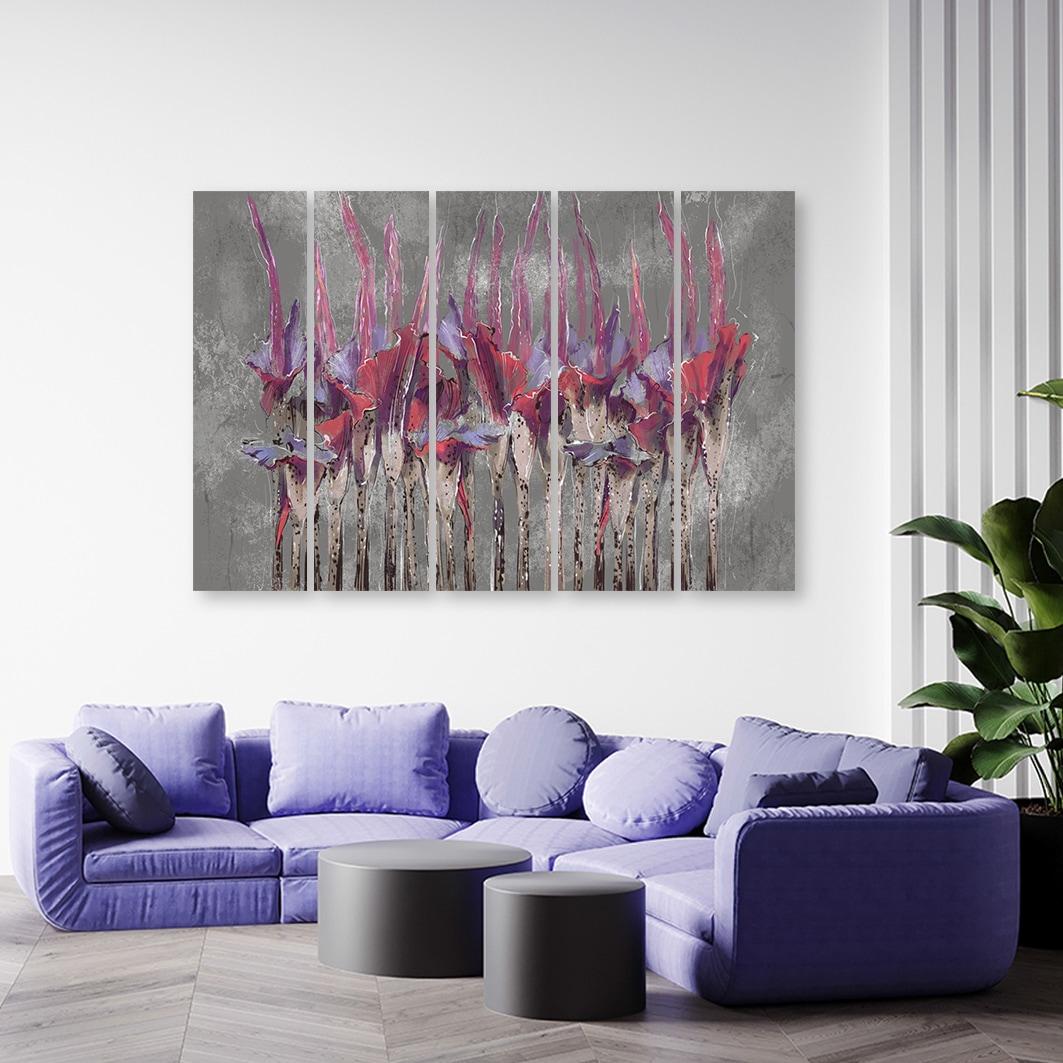 Lærred print 5 dele, planter blomster Simnitło