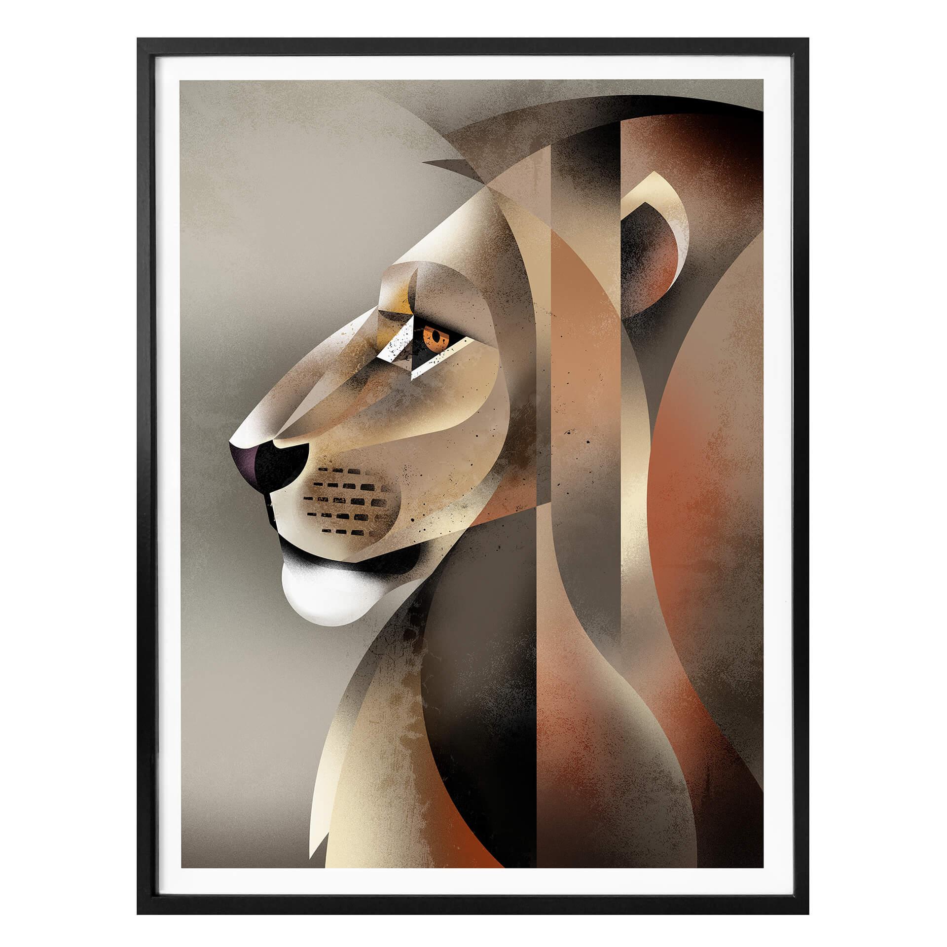Plakat - Braun - Lion