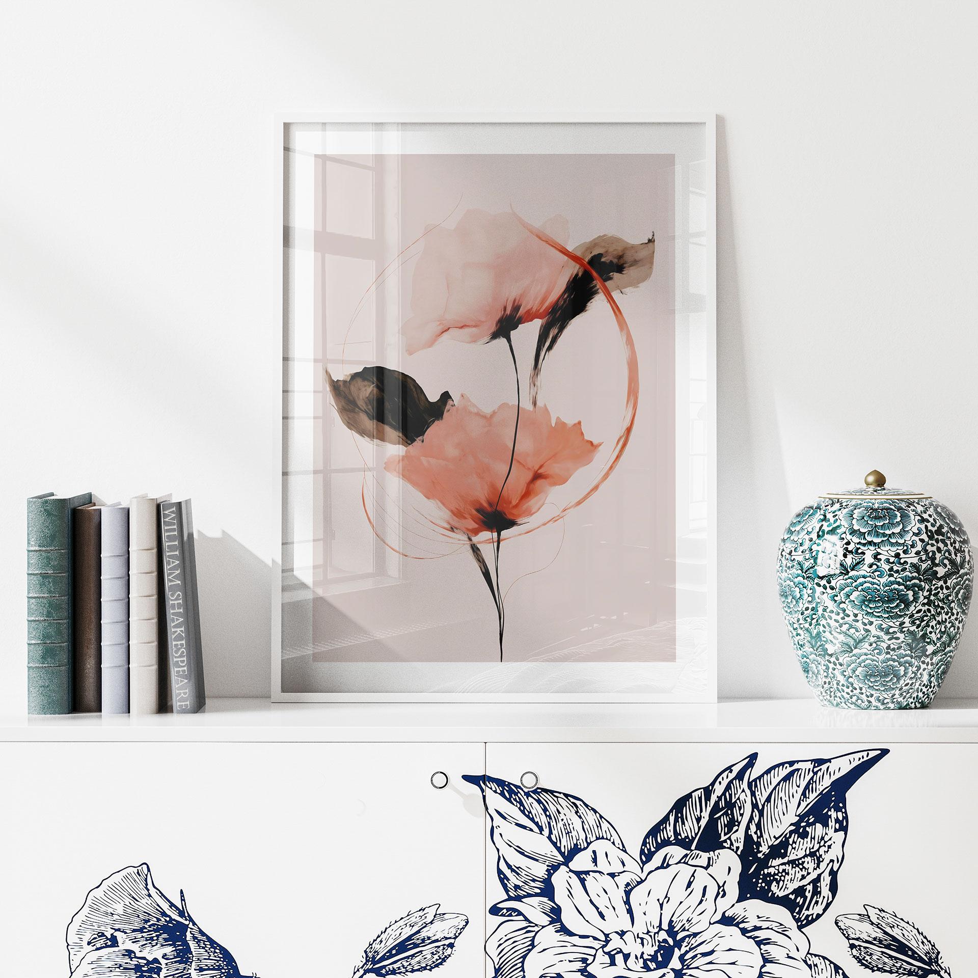 Plakat Delikate valmuer i akvarel - Treechild