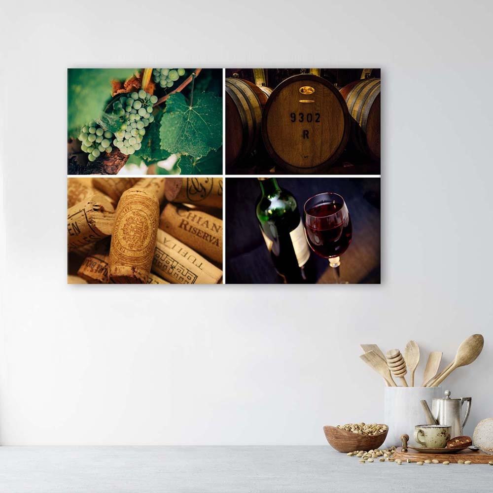 Canvasbillede, Vin og druer