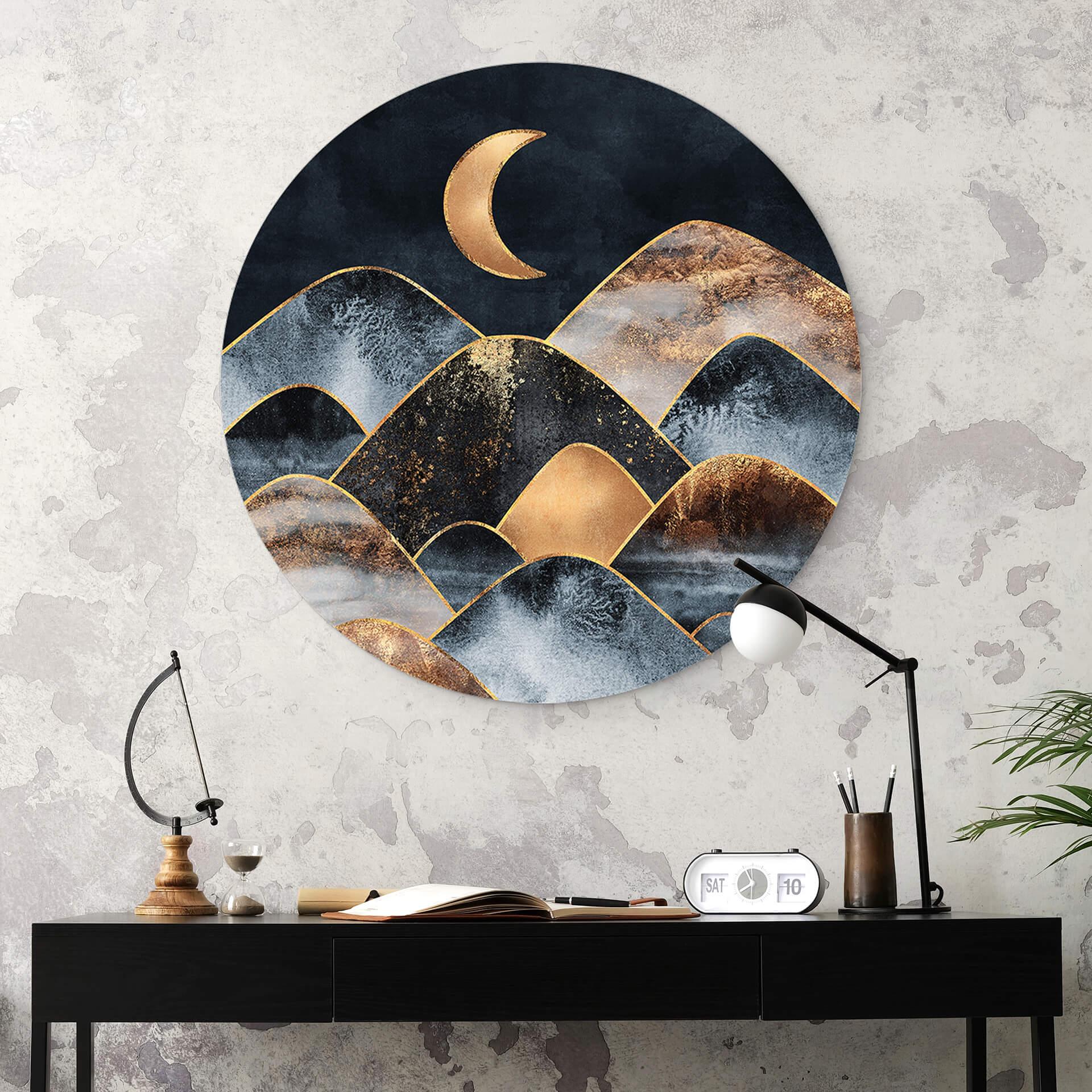 Wandcirkel Fredriksson - Moonlit Mountains