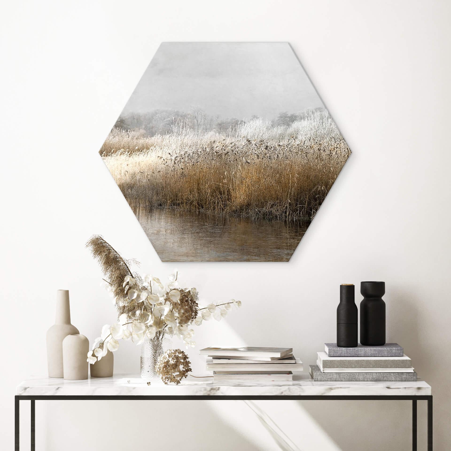 Hexagon - Alu-Dibond Talen - Wintermorgen