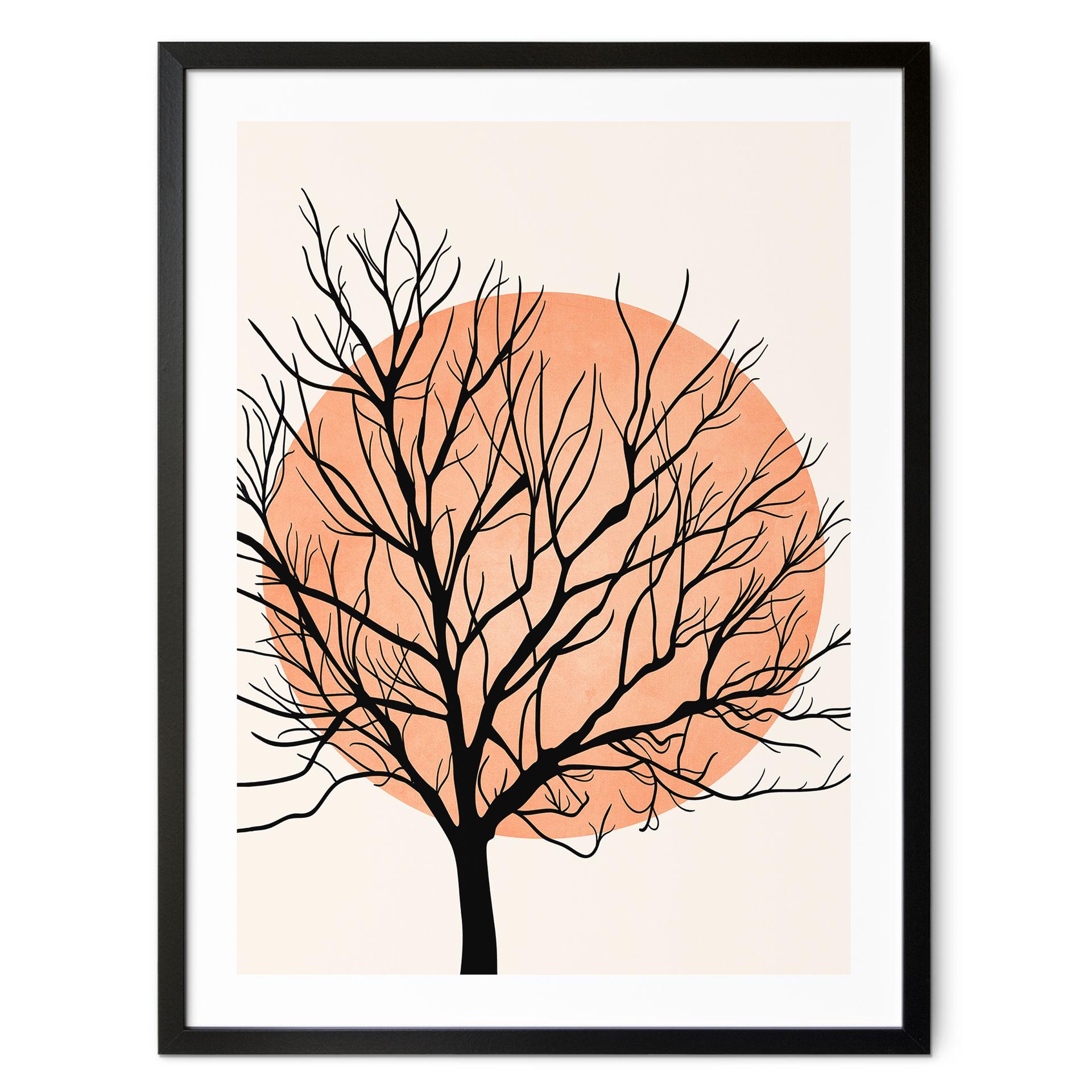 Plakat Abrikos solnedgang - Kubistika