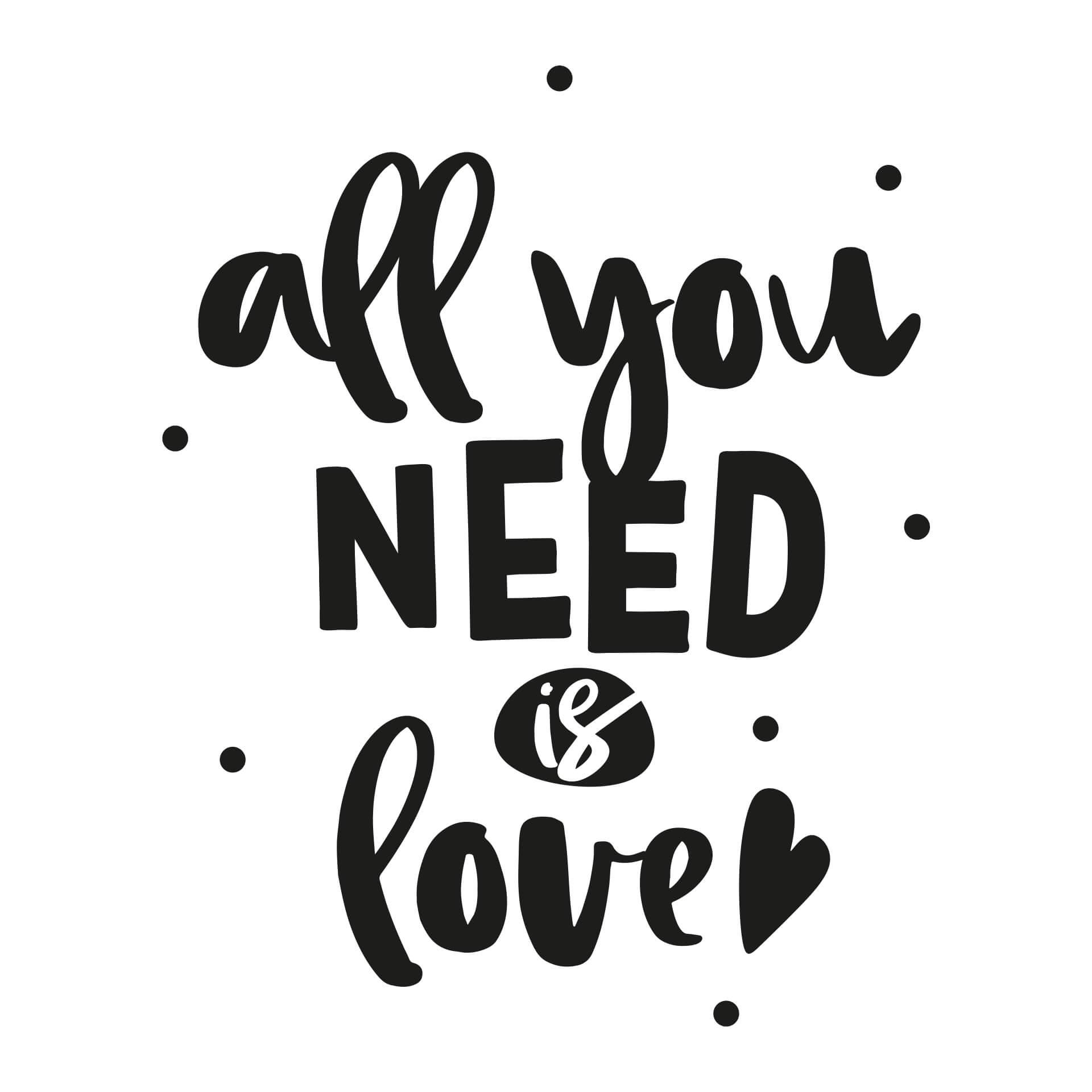 Wandtattoo All you need is love Schriftzug