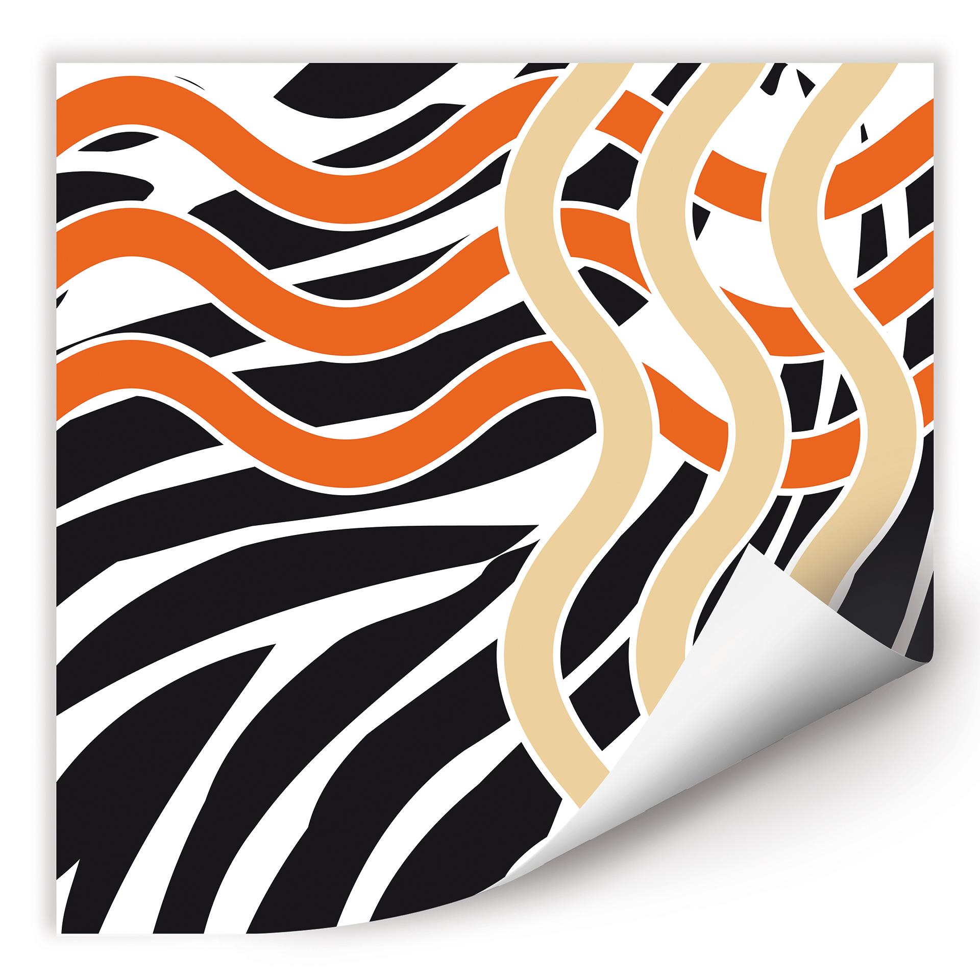 Poster autocollant - W - Vague Orange