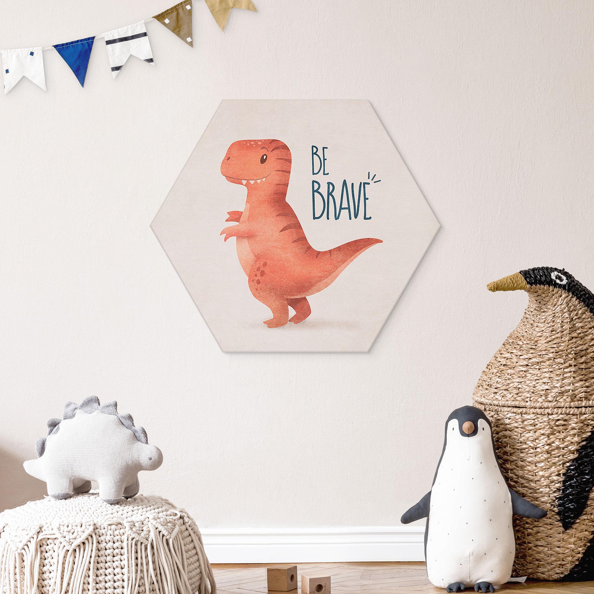 Hexagon Dibond Dino Be Brave - T-Rex - Tunaboylu