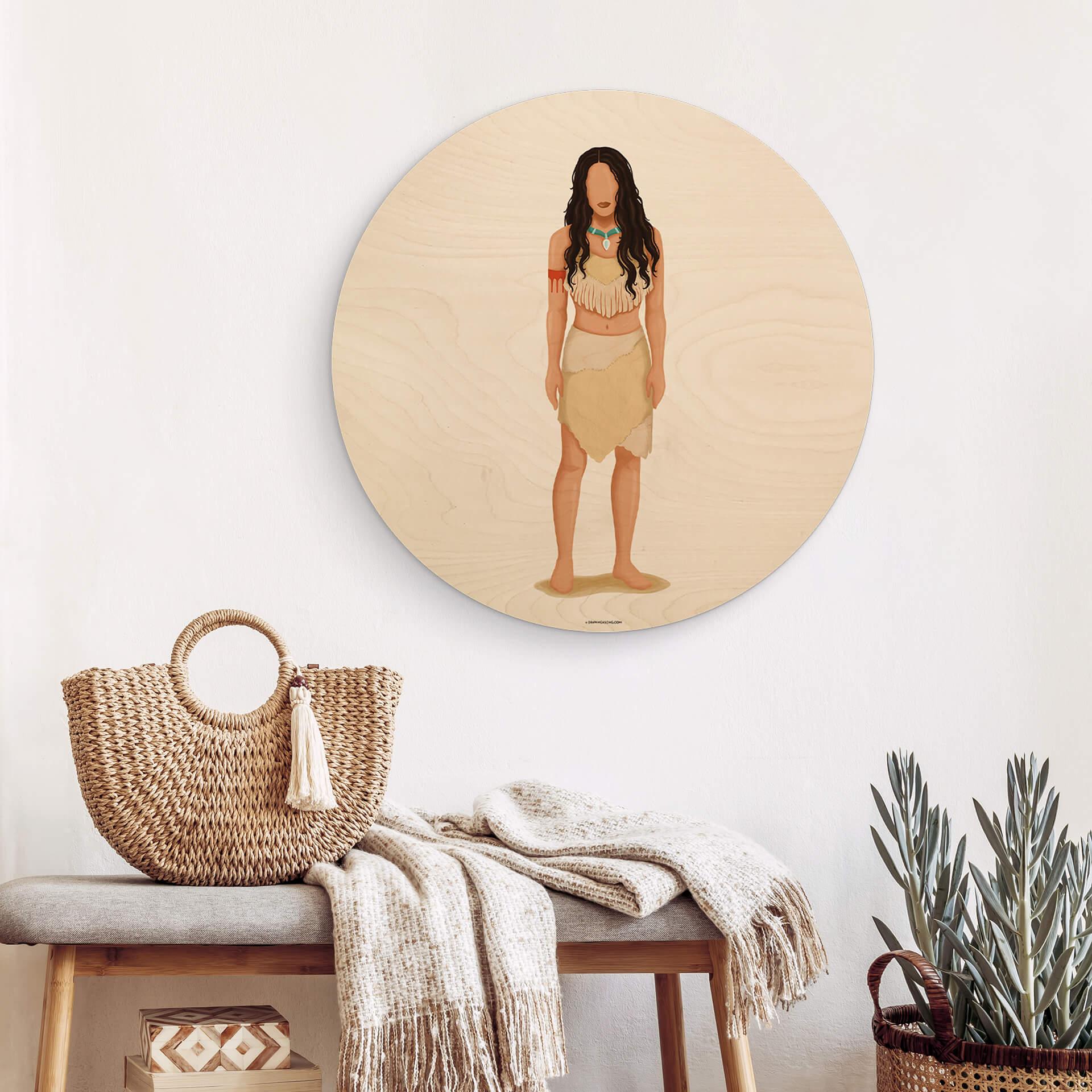 Obraz drewniany Tohmé - Pocahontas - Okrągły