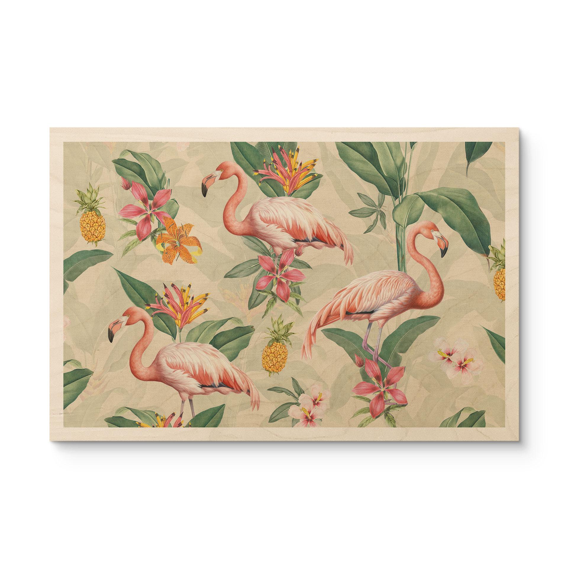 Billede af træ med flamingo og tropiske blade - Bloomery Decor