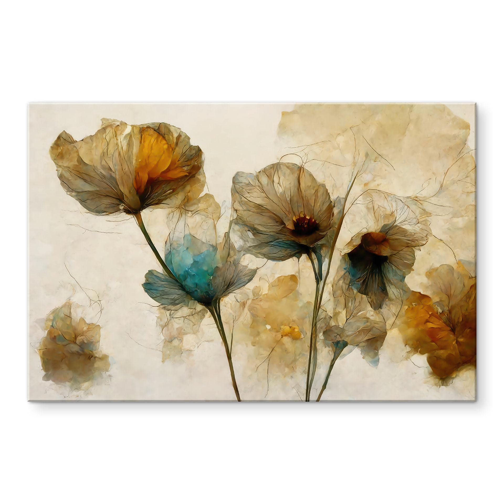Acrylglasbild Trockenblumen Mohn im Vintage-Look - Treechild