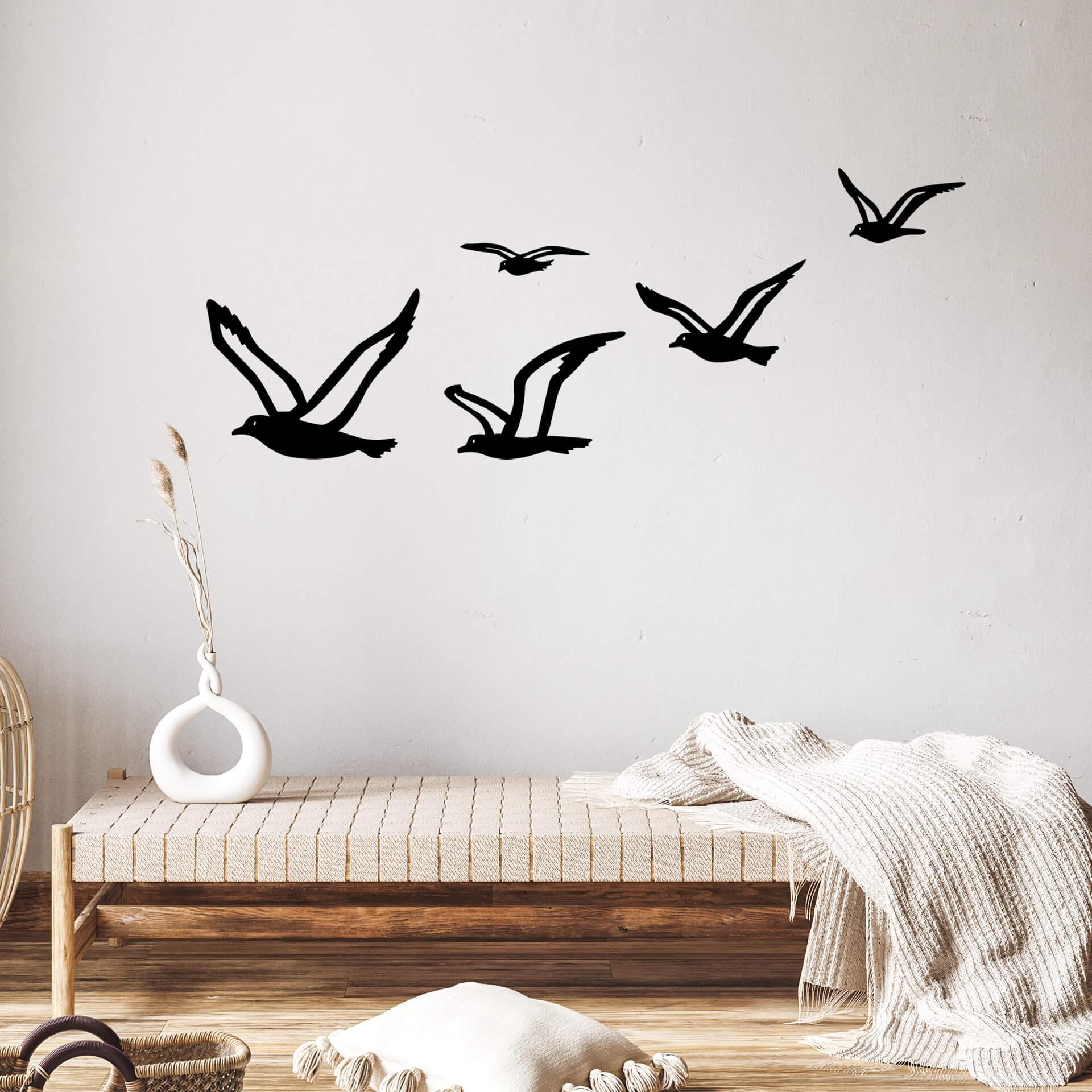 Wallsticker Flok af måger (5 stk.)