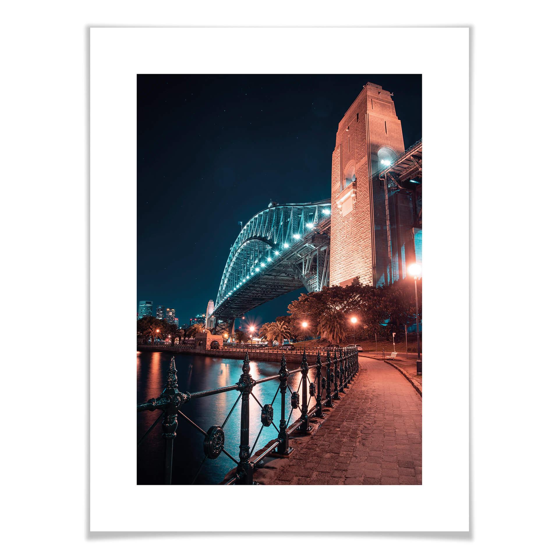 Plakat Sydney nocą - Most