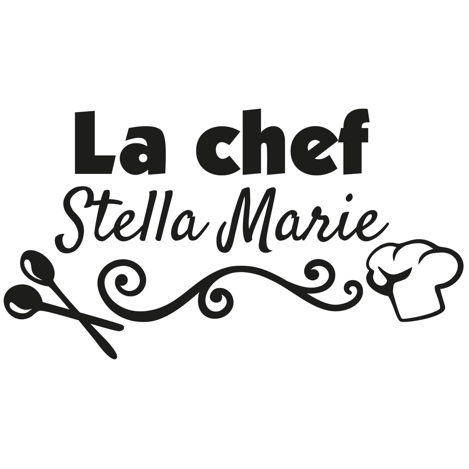 Wandtattoo + Name La chef