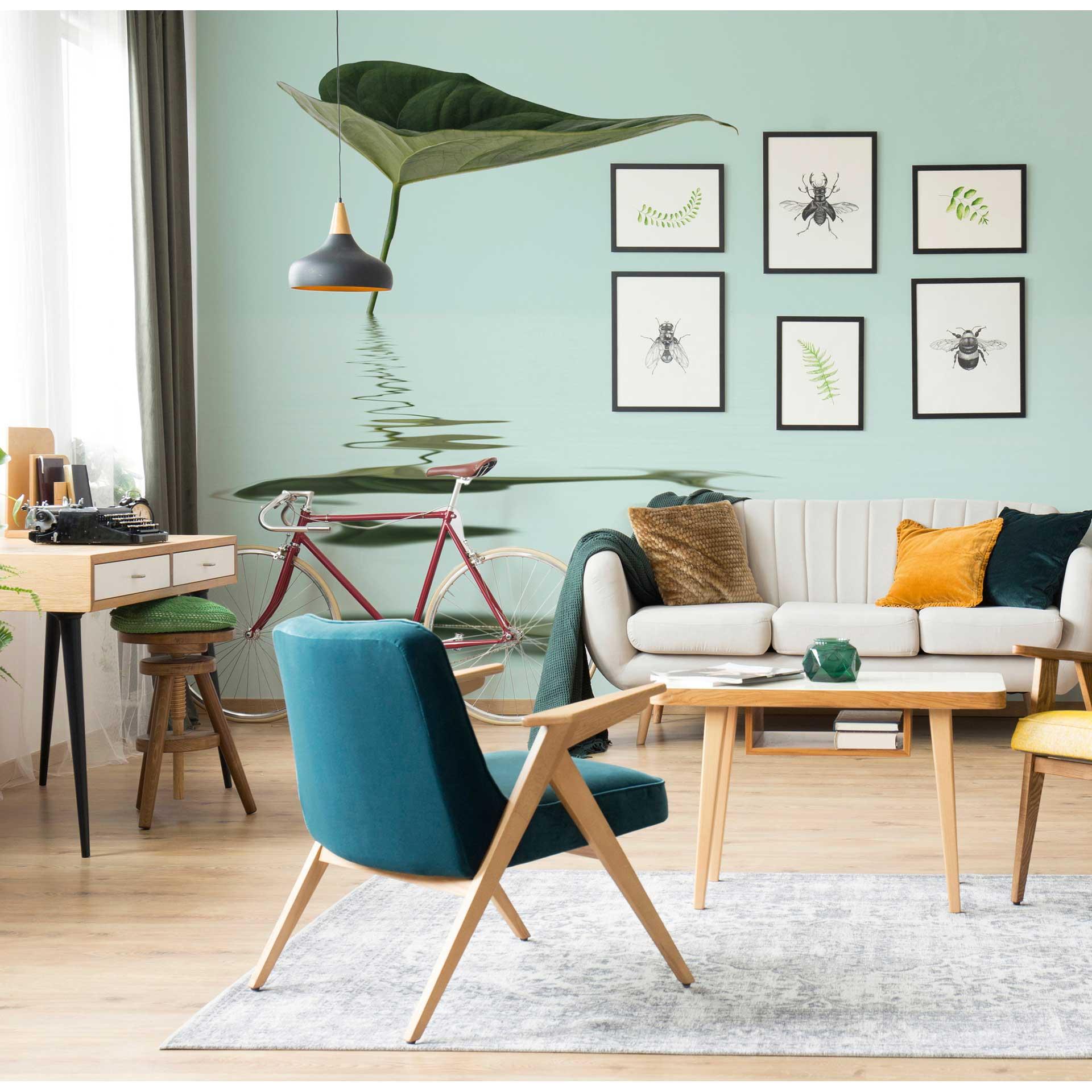 Livingwalls Fotobehang ARTist Zen Water Leaf