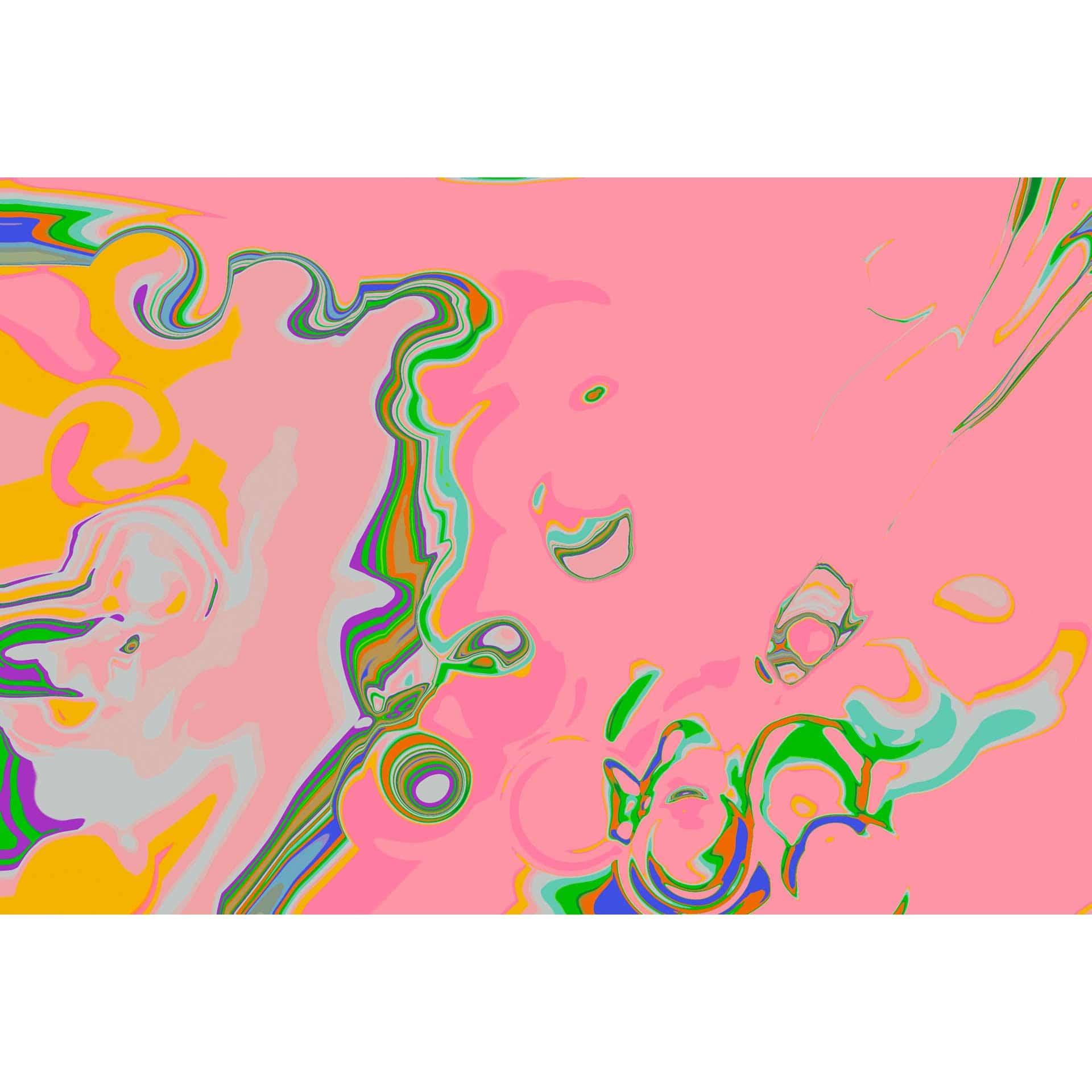 Abstract fotobehang met vloeiende kleuren op roze - vliesbehang