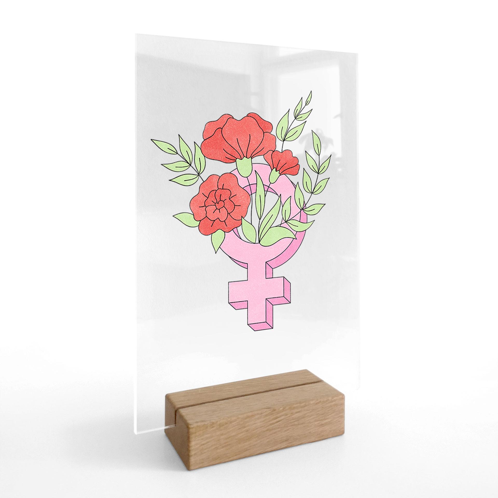 Venus-tegn som borddekoration med blomster