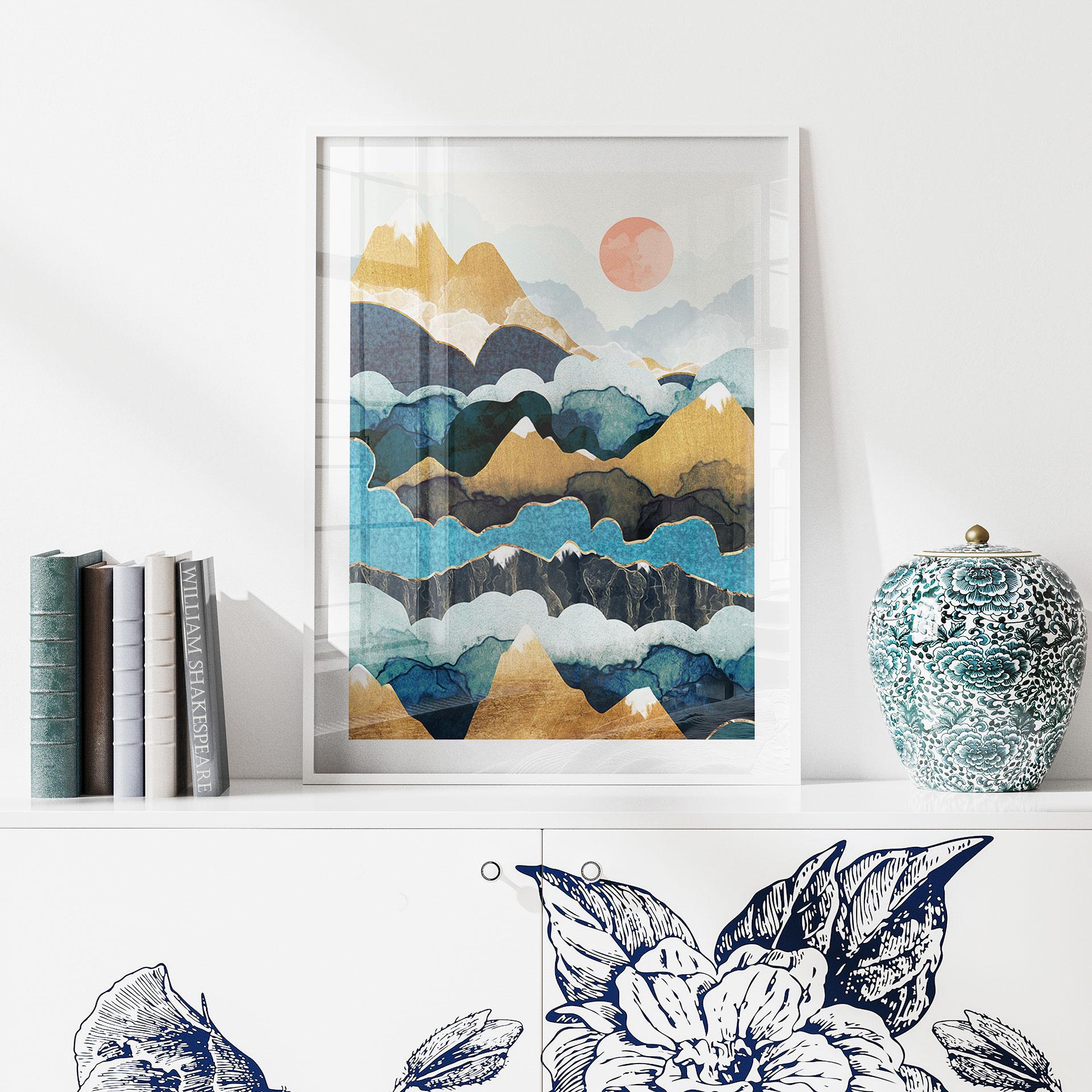 Plakat szczyt górski ponad chmurami - SpaceFrog Designs