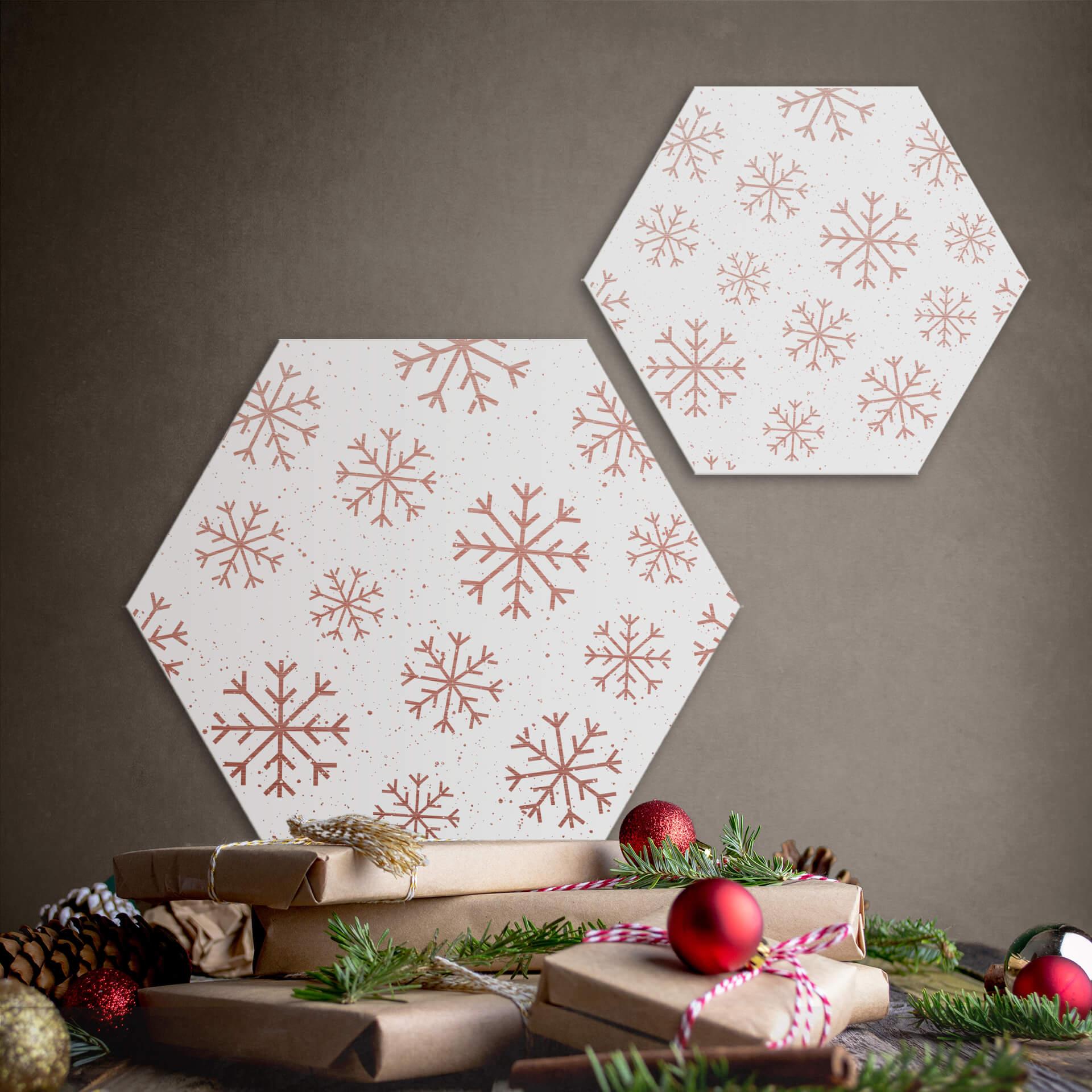 Hexagon - Alu-Dibond kobber snefnug