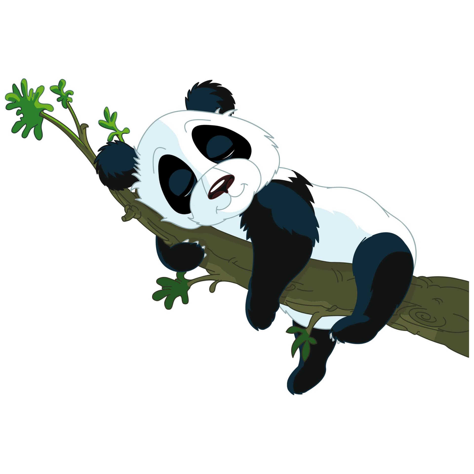 Muursticker Slapende Panda
